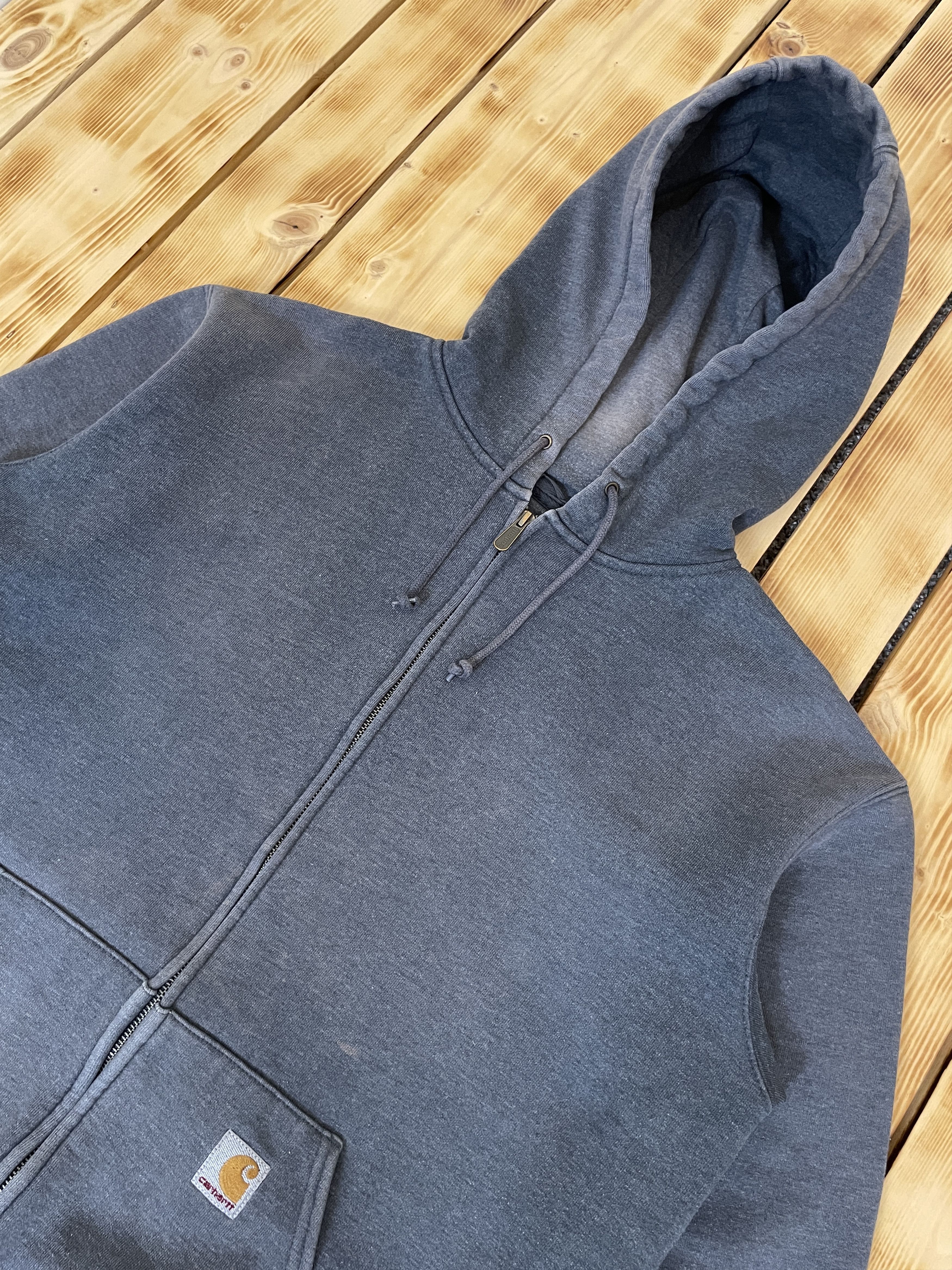 Carhartt Carhartt Zip Hoodie Blank Faded Distressed Thrashed Size US M / EU 48-50 / 2 - 2 Thumbnail