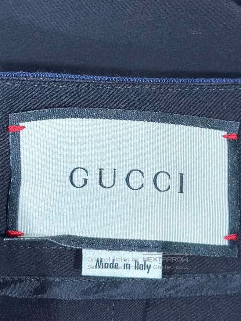 Gucci Gucci Black bow rhinestone striped cotton casual trousers Size 26" / US 2 / IT 38 - 4 Thumbnail