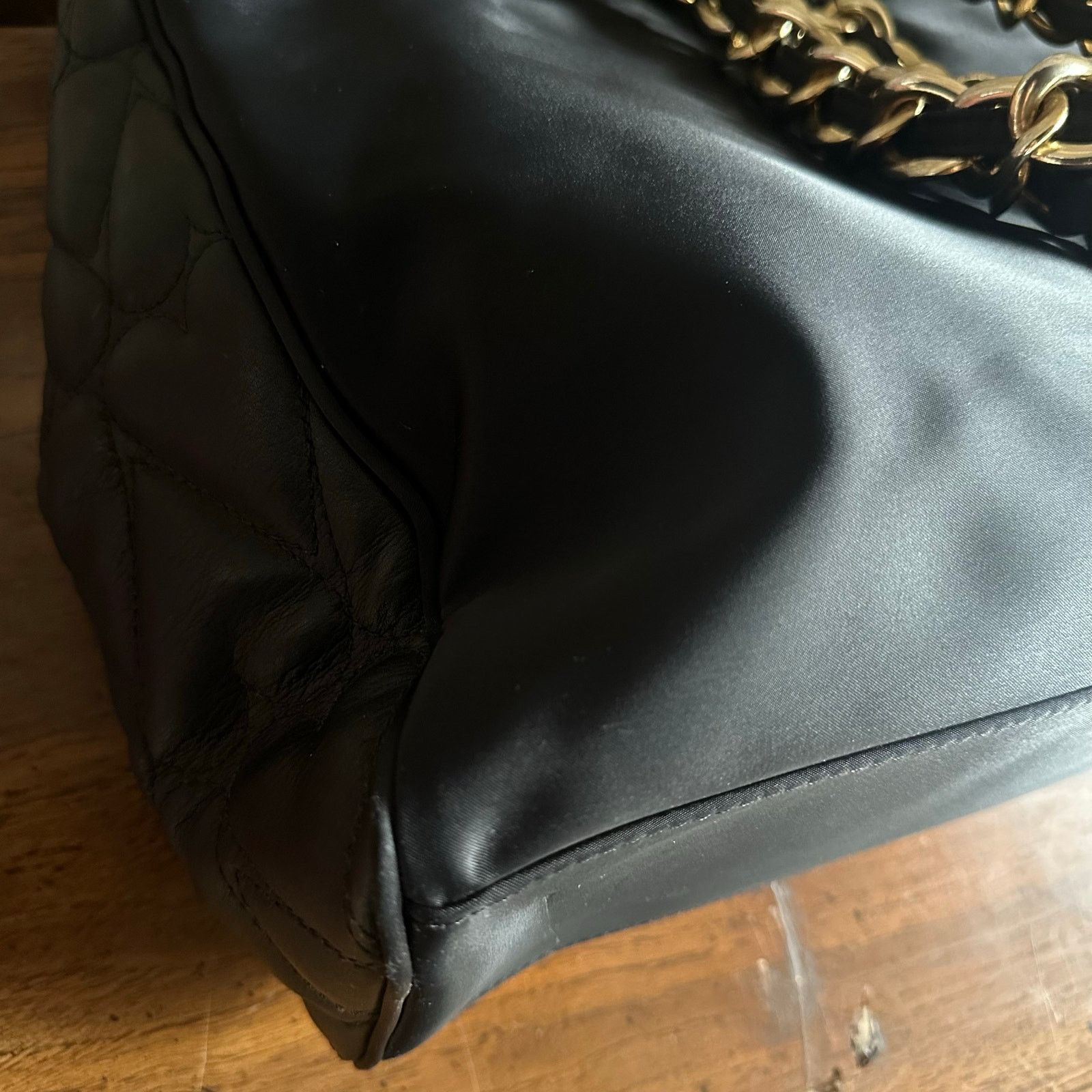 Moschino Vintage Moschino Cheap & Chic Nylon Leather Tote Chain Bag Size ONE SIZE - 10 Thumbnail