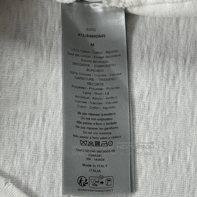 Dior Dior White Cotton Mens T-Shirt . Size US M / EU 48-50 / 2 - 4 Thumbnail