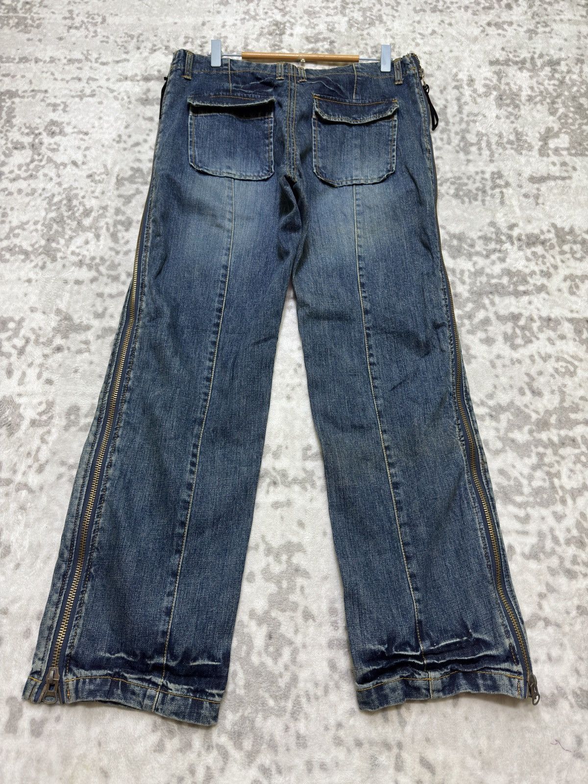 Japanese Brand Purete Equipment Zip Detail Denim Y2K Adjustable Straight Size US 34 / EU 50 - 2 Thumbnail