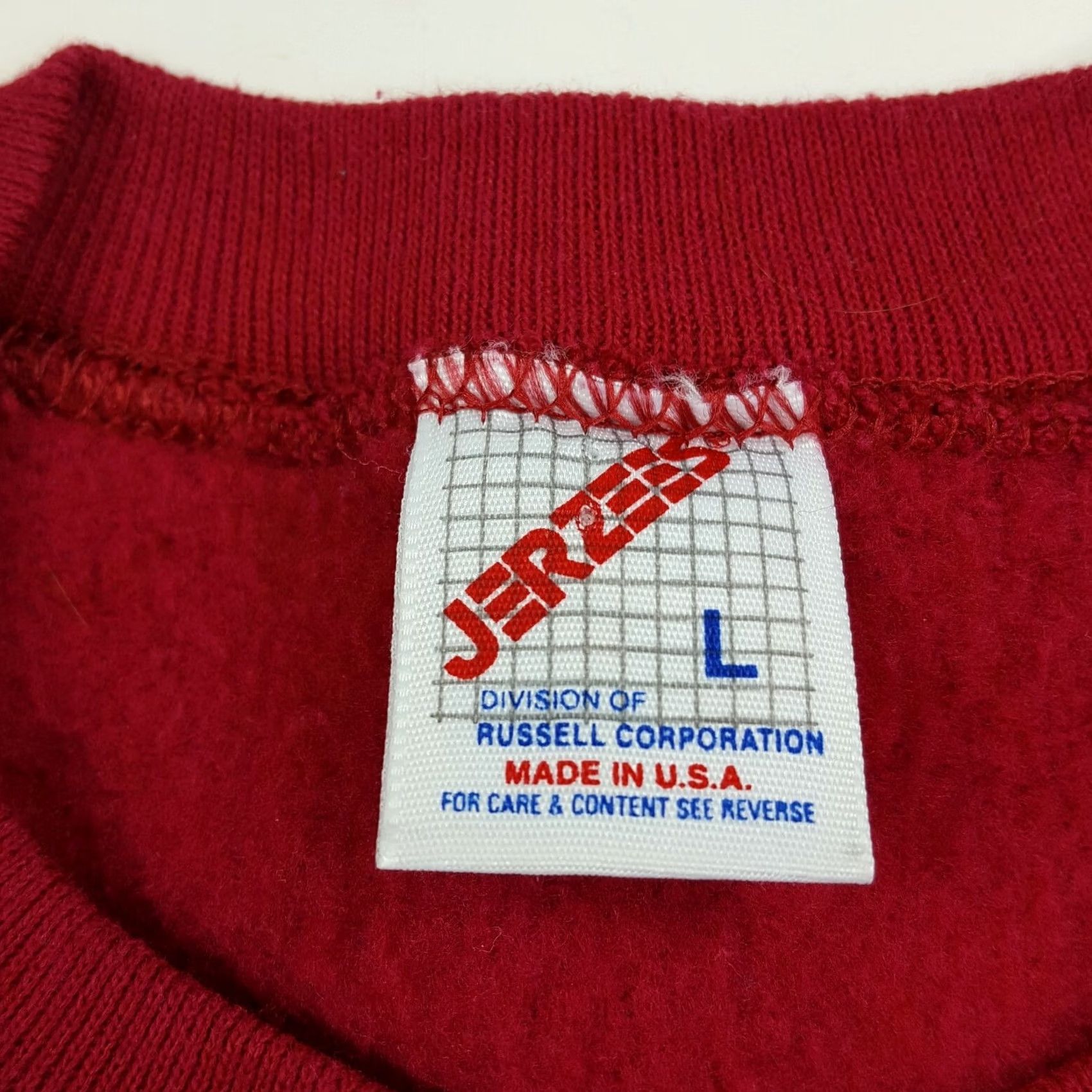 Jerzees VINTAGE Jerzees Sweatshirt Crew Neck Pullover Red Adult L USA Made 90s Retro Graphic Print Mom Shirt Size US L / EU 52-54 / 3 - 6 Thumbnail