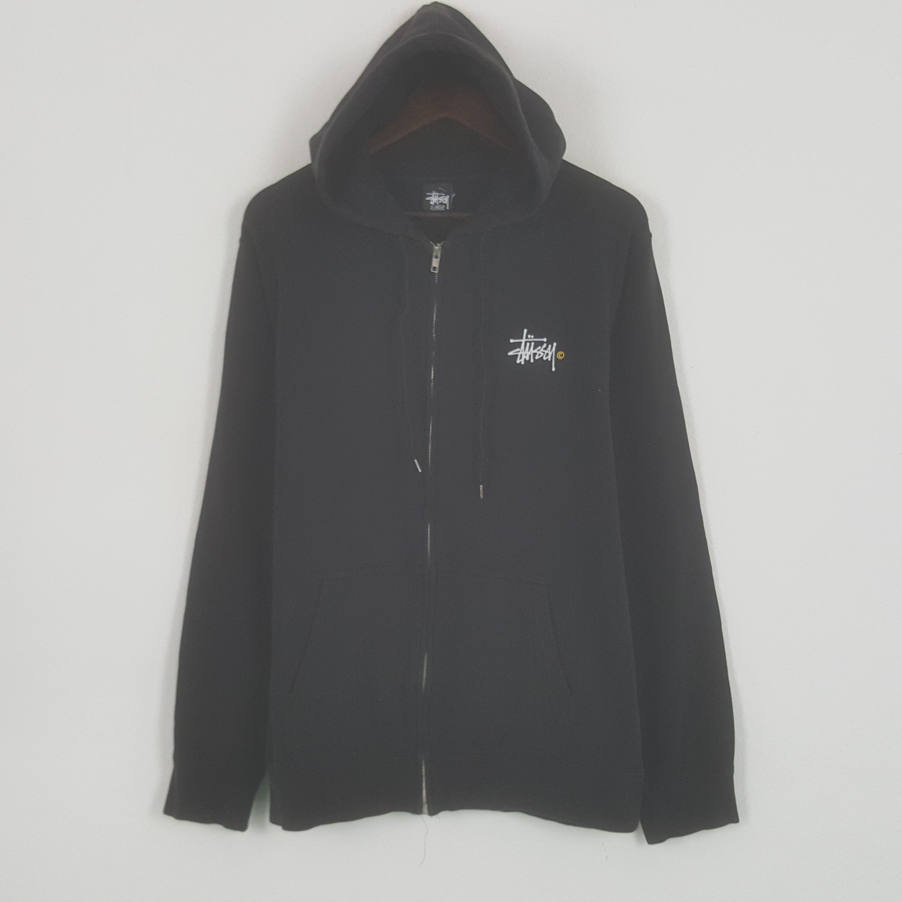 Stussy × Vintage Vintage Stussy Big Logo Zipper Sweater With Hoodies Size US L / EU 52-54 / 3 - 3 Thumbnail