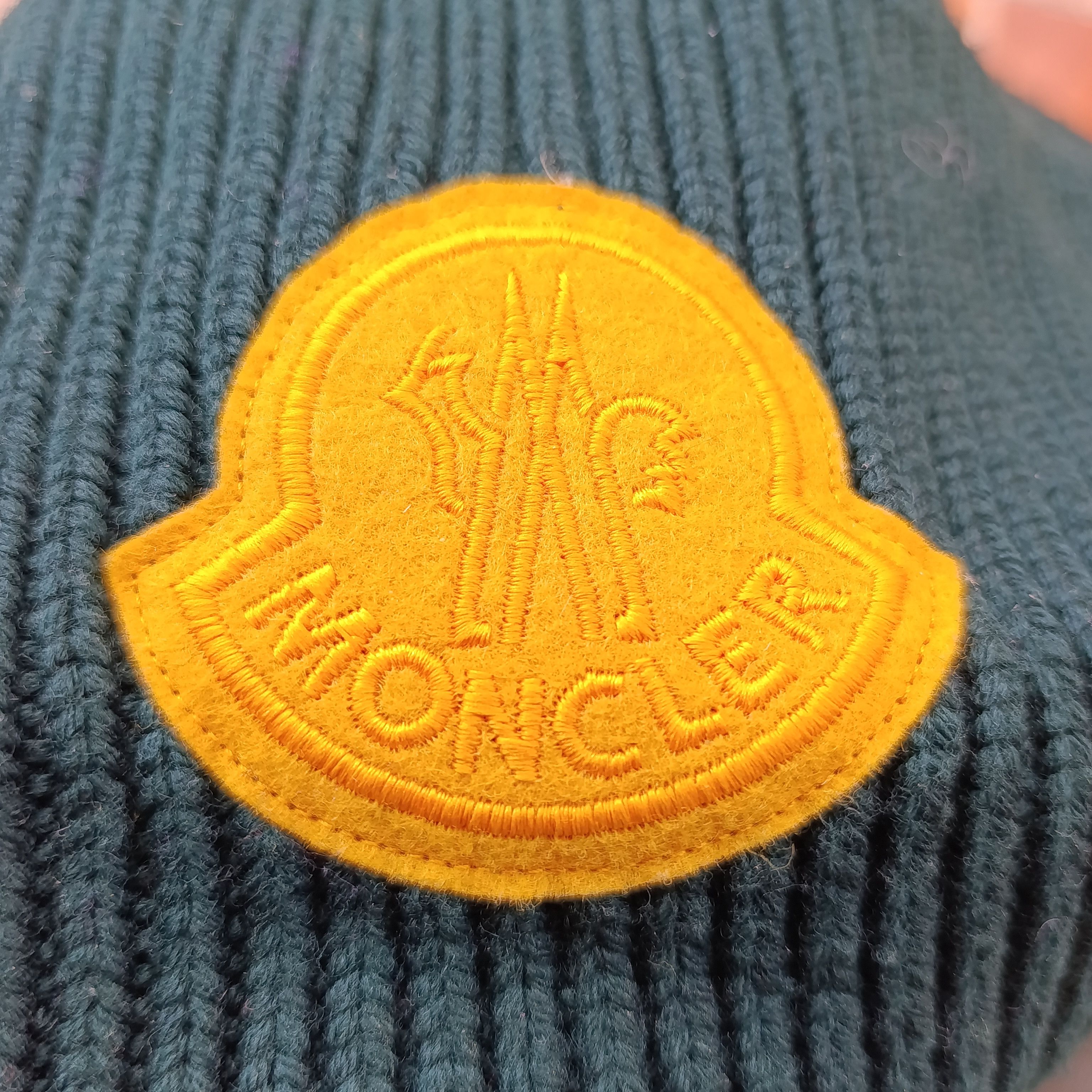 Moncler Moncler 1952 Big Logo Beanie Hat In GREEN / PURPLE Size ONE SIZE - 2 Thumbnail
