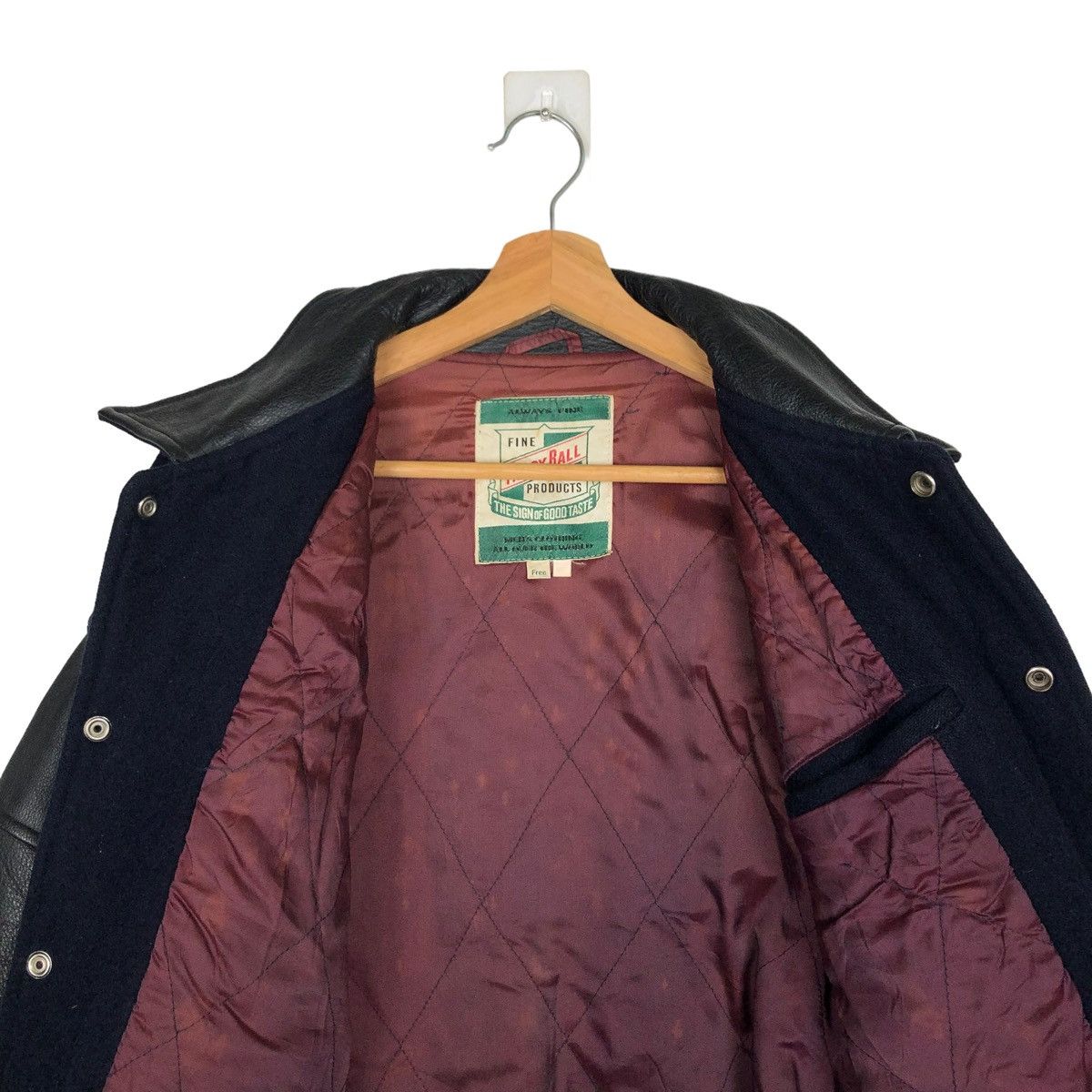 Japanese Brand 🔥VINTAGE LEATHER VARSITY JACKET FANCY BALL SPELLOUT BIGLOGO Size US L / EU 52-54 / 3 - 7 Thumbnail