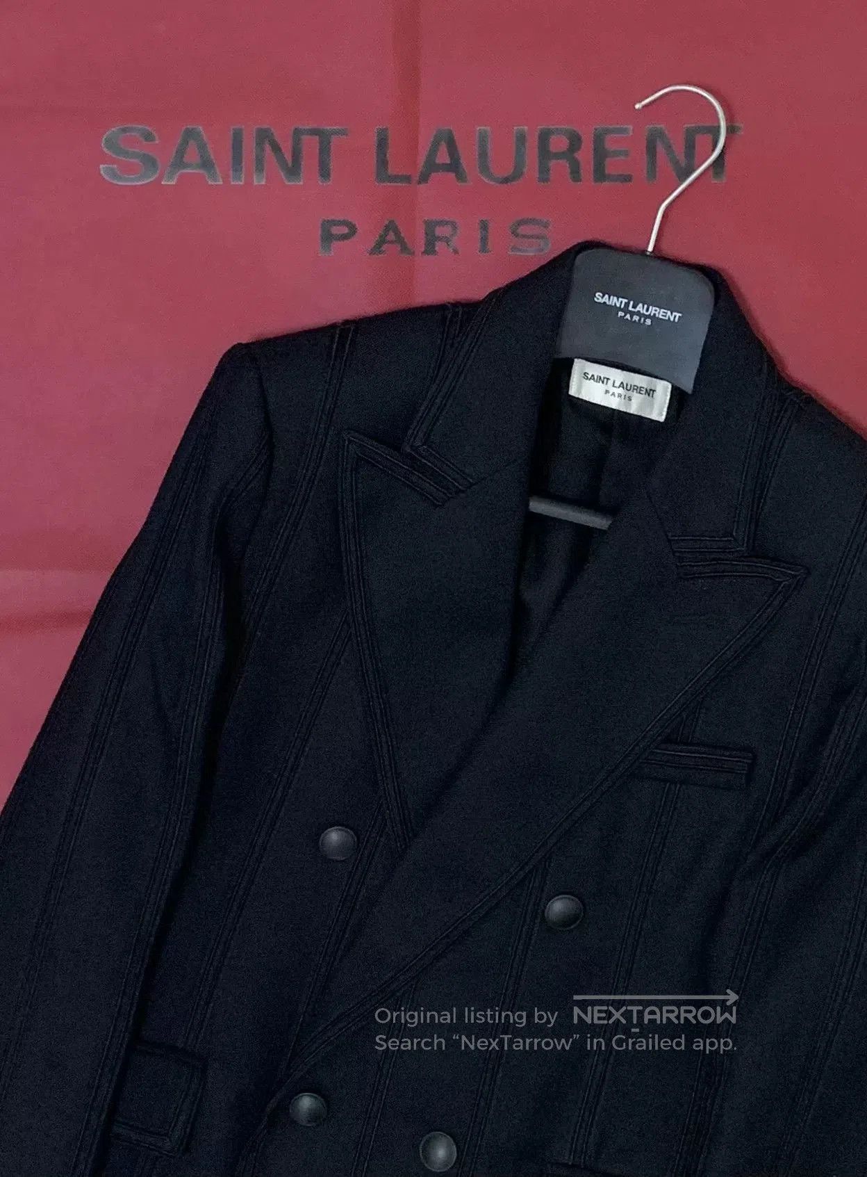 Saint Laurent Paris Saint Laurent Black Double-Breasted Blazer. Size US S / EU 44-46 / 1 - 6 Thumbnail