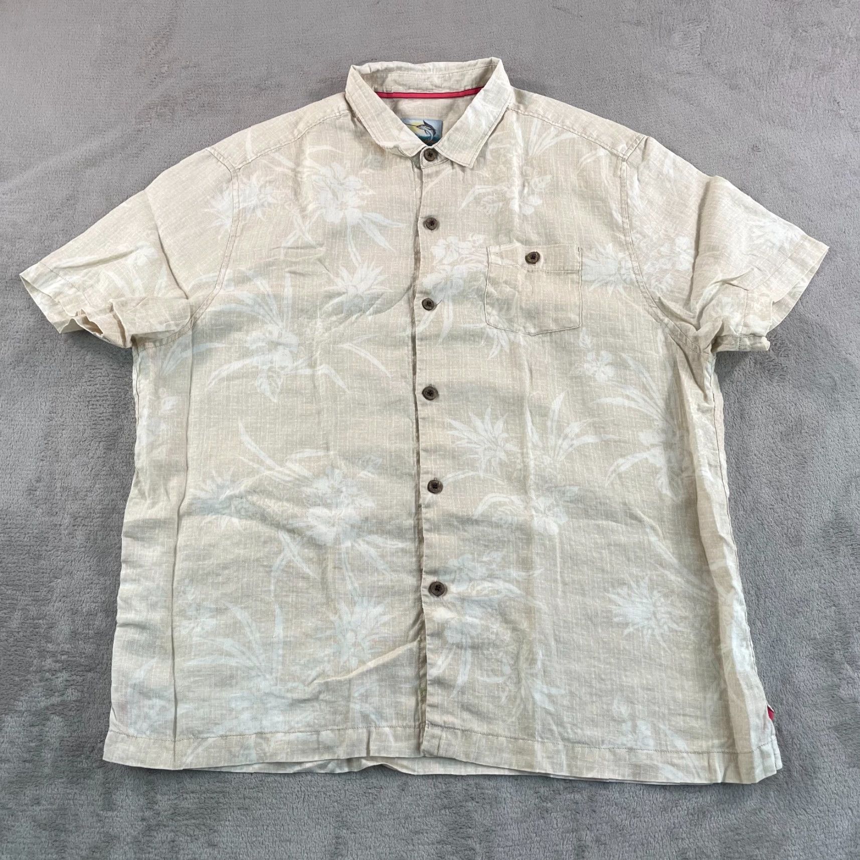 Tommy Bahama Tommy Bahama Island Modern Fit Shirt Men XL Beige Floral Hawaii 100% Linen NWOT Floral Beach Hawaiian Summer Mens Size US XL / EU 56 / 4 - 3 Thumbnail