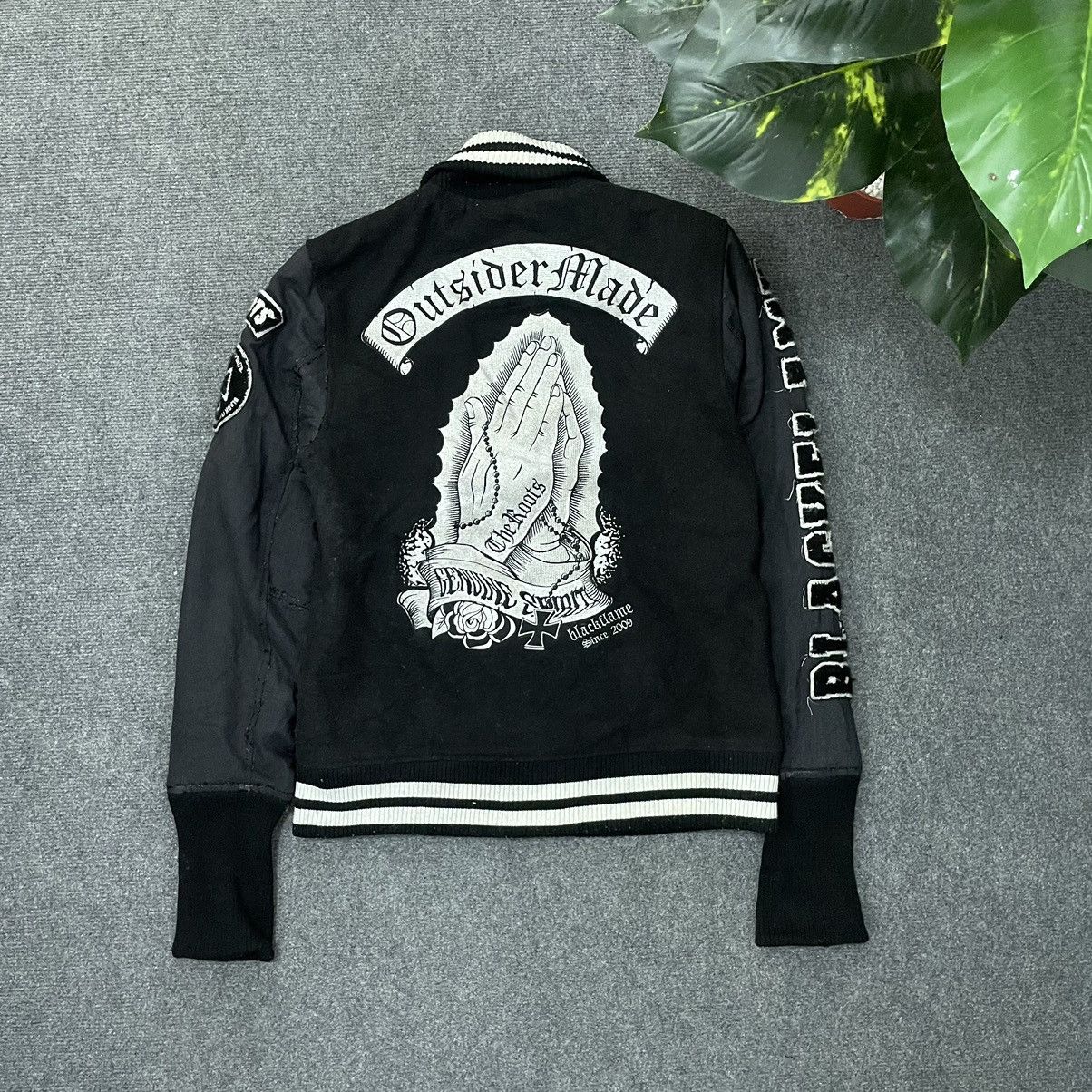 Affliction × If Six Was Nine × Japanese Brand Black Flame Embroidery Detailing Wool Varsity Jacket Size US M / EU 48-50 / 2 - 1 Thumbnail