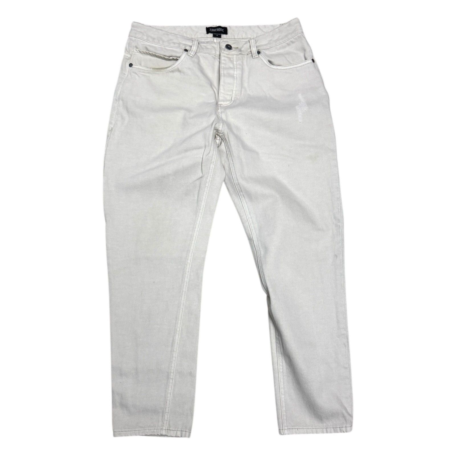 Zanerobe ZANEROBE Designer Streetwear Casual Cream Denim Jeans 34x28 Size US 34 / EU 50 - 1 Thumbnail