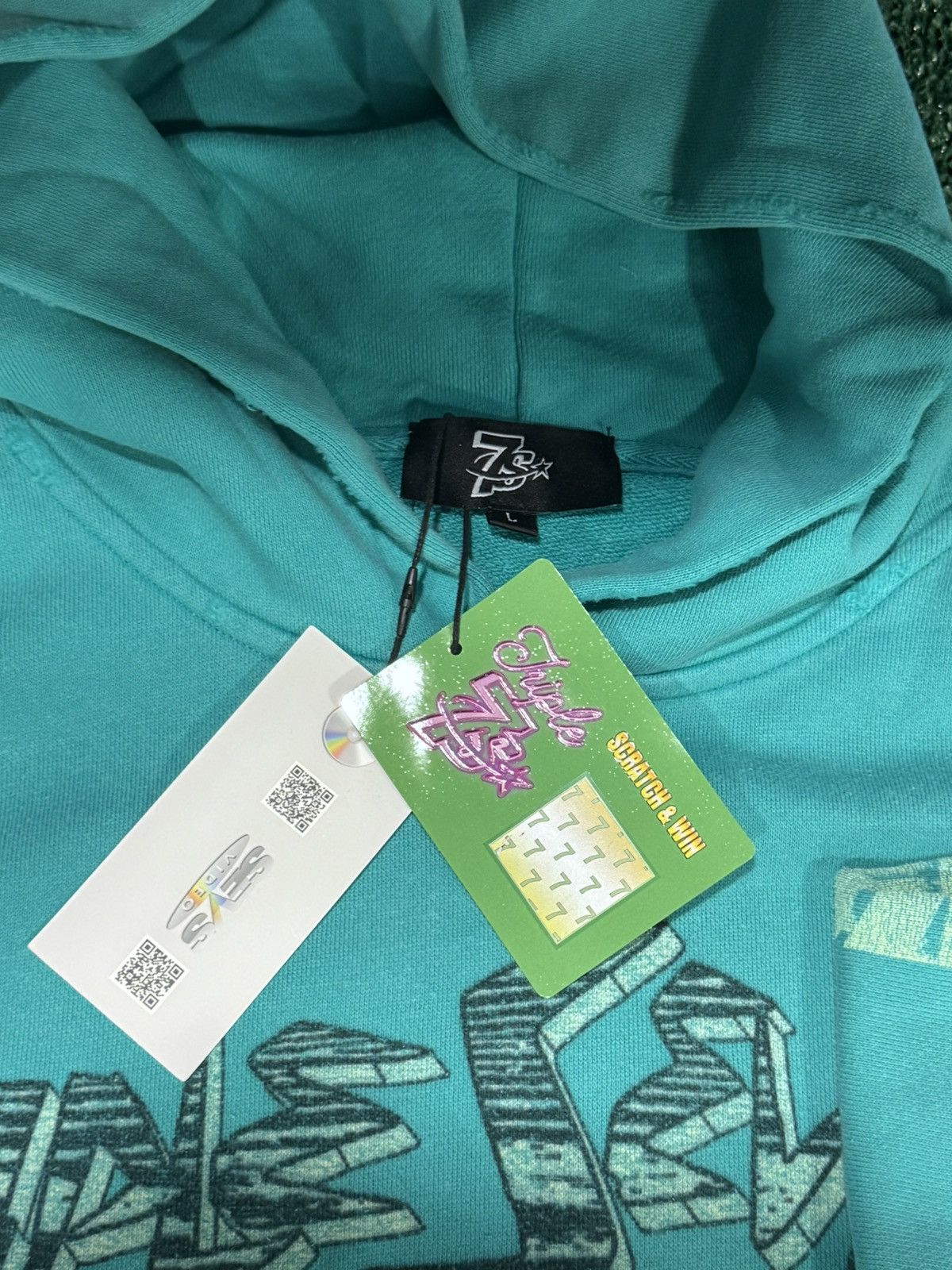 TRIPLE SEVENS Triple sevens Teal Hoodie Size US L / EU 52-54 / 3 - 5 Thumbnail