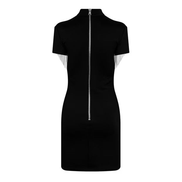 Balmain o1g2r1mq0924 Mini Dress in Noir & Argent Size S / US 4 / IT 40 - 2 Thumbnail