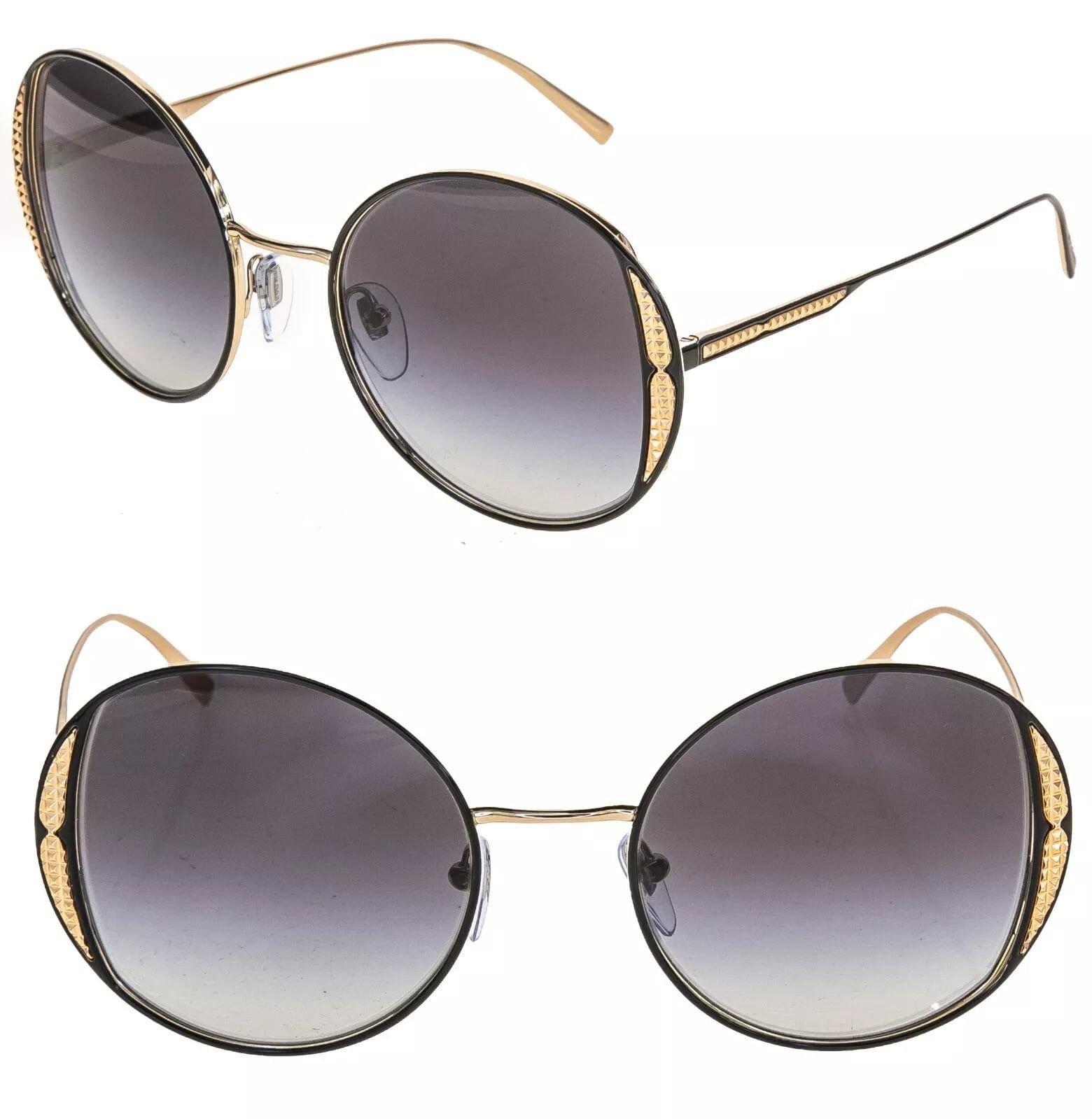 Bvlgari BVLGARI BV6169 Black Round Metal Fashion Sunglasses 6169 Size ONE SIZE - 1 Thumbnail