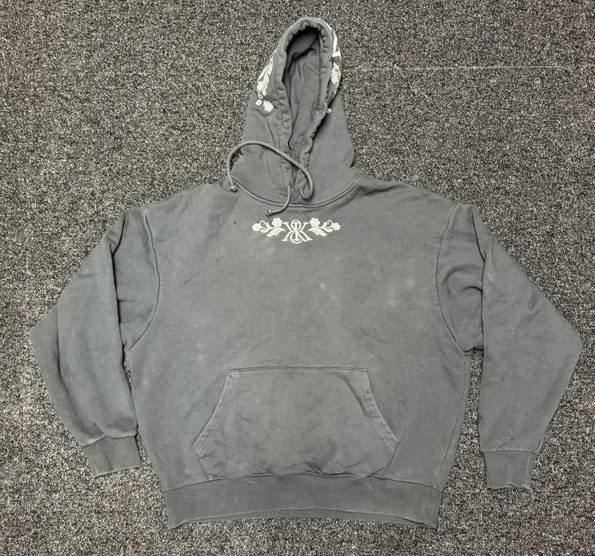 Kith Kith Floral Lace Nelson Hoodie in “Carbon” Hooded