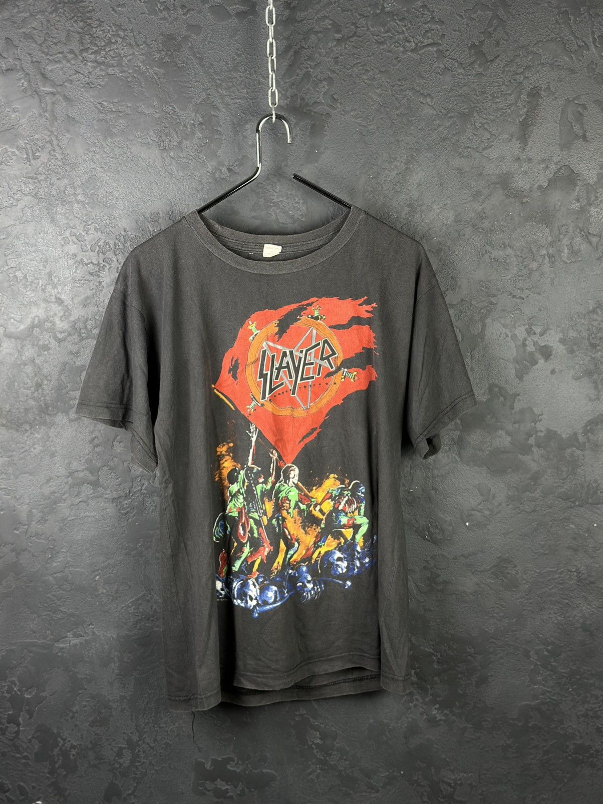 Slayer Vintage 1988 Slayer World Sacrifice Tour T-Shirt Size US XL / EU 56 / 4 - 4 Thumbnail