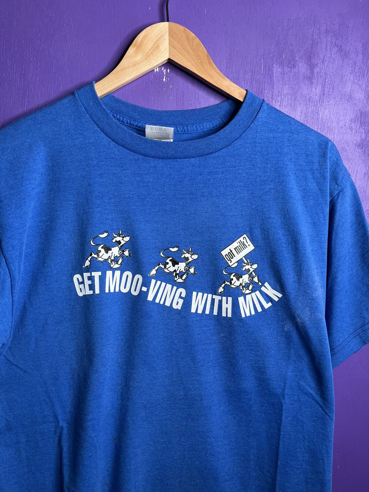 Vintage Vintage 90s get moving with milk cow tee Size US L / EU 52-54 / 3 - 3 Thumbnail