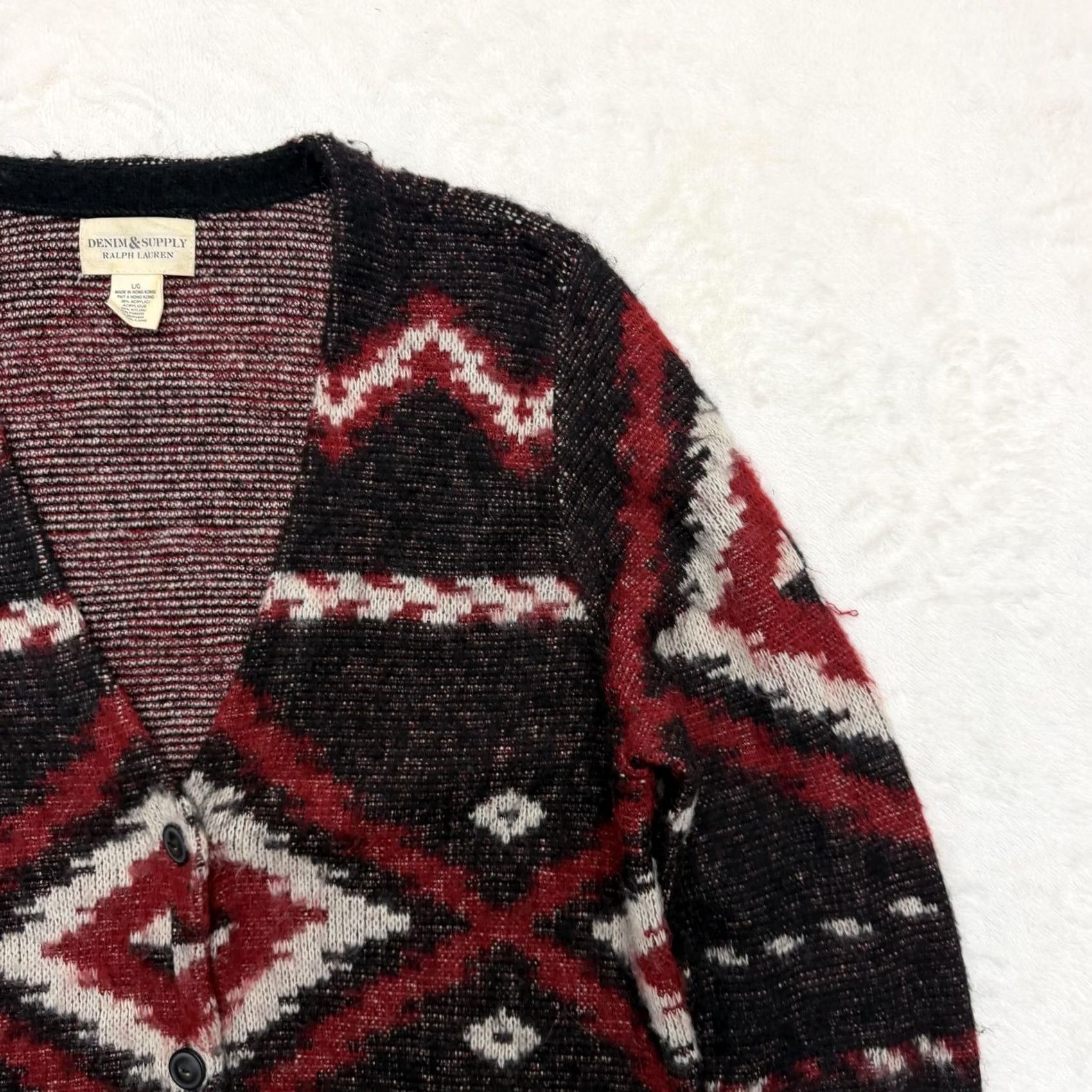 Vintage VINTAGE? No. Denim & Supply Ralph Lauren Cardigan Sweater Womens Large Black Aztec Western (adjusted to fit rules) Size L / US 10 / IT 46 - 3 Thumbnail