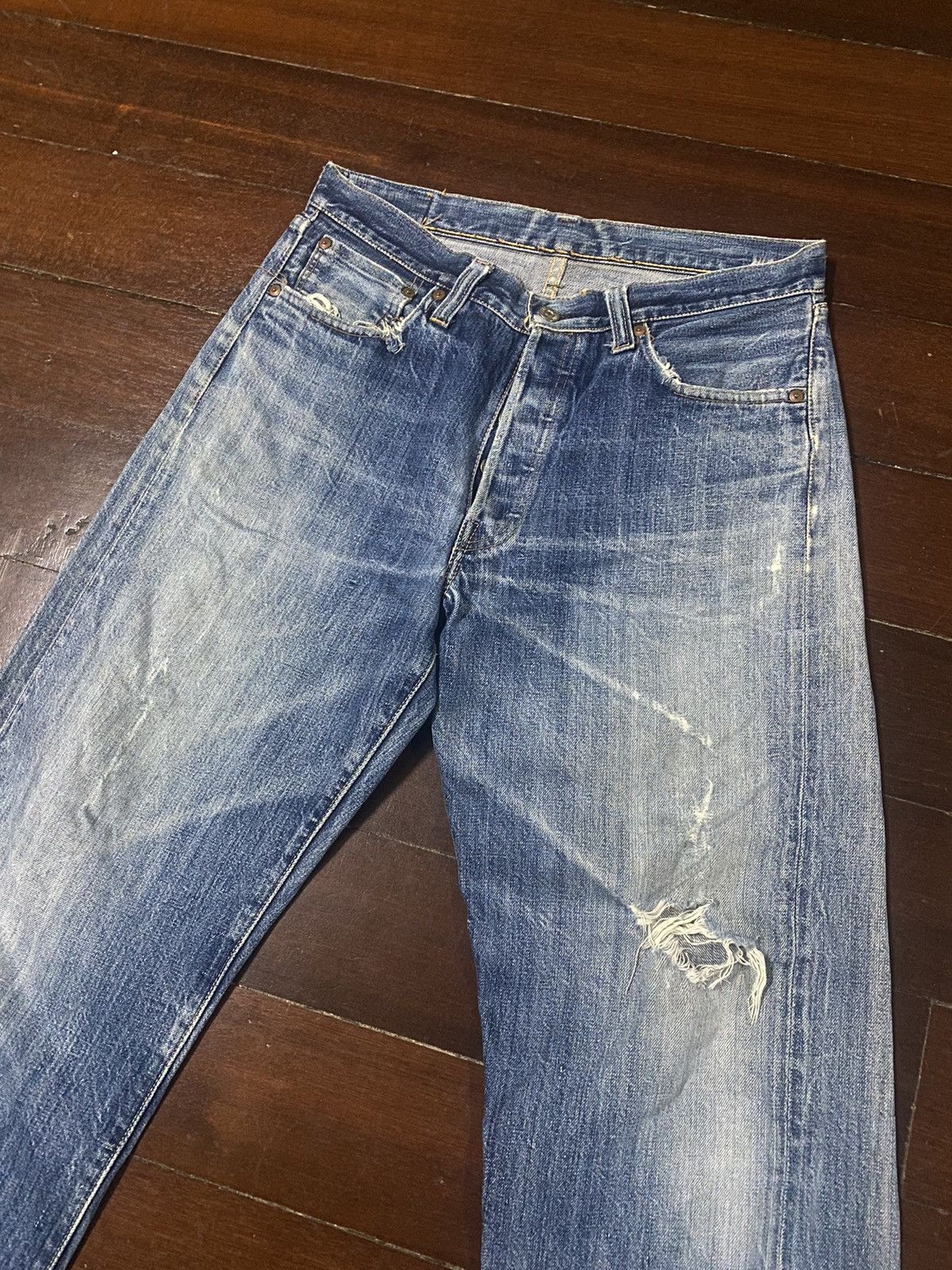 Sugar Cane Vinatge 60s repro Sugar Cane button S distressed Selvedges Size US 33 - 7 Thumbnail