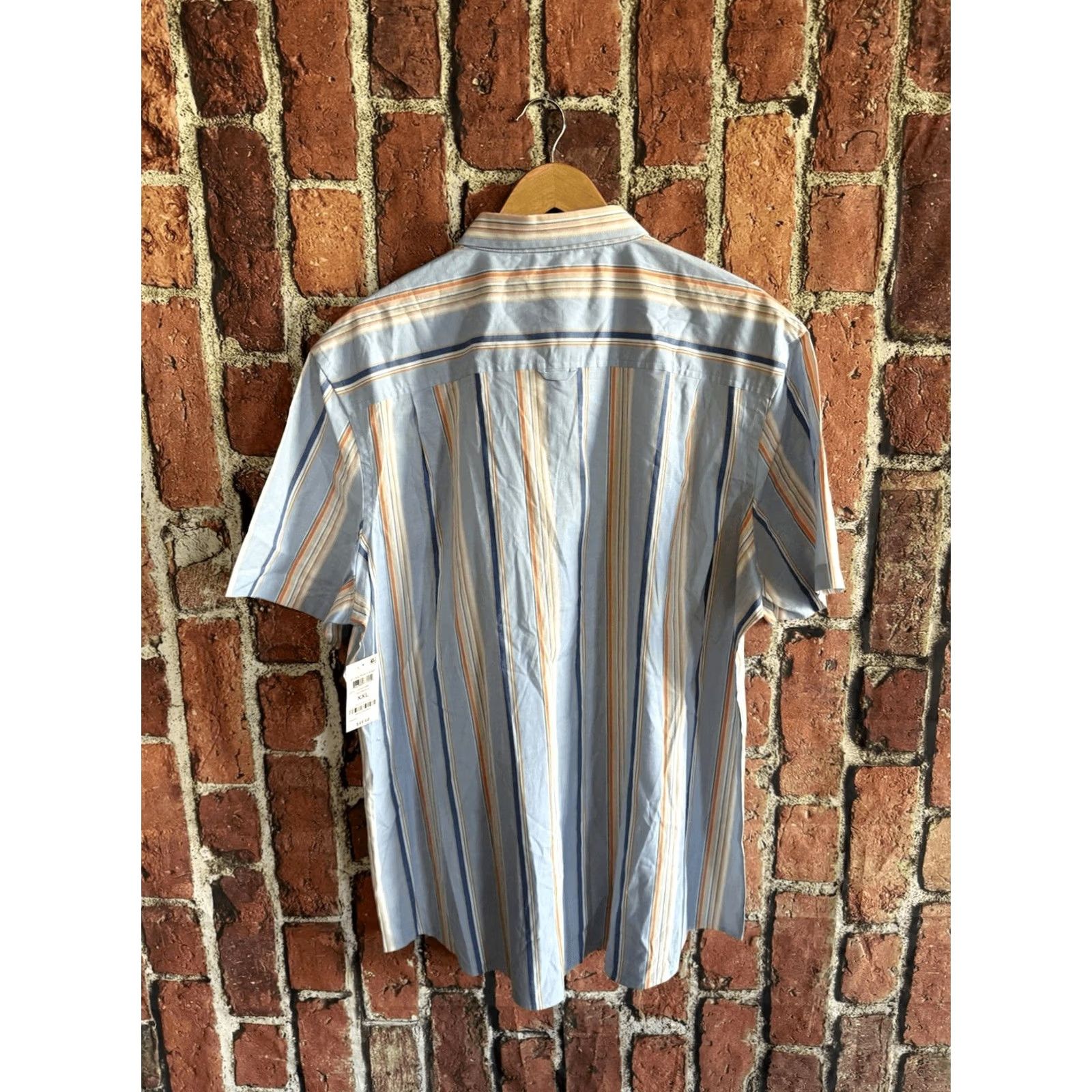 Club Room VINTAGE Club Room Mens Blue Striped Short Sleeve Button Up Shirt 2XL NWT Size US XXL / EU 58 / 5 - 2 Thumbnail