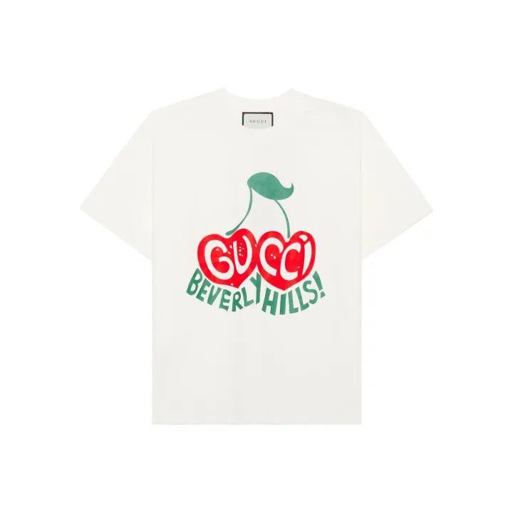 Gucci Gucci Beverly Hills Cherry Graphic T-Shirt-2507 Size S / US 4 / IT 40 - 7 Thumbnail
