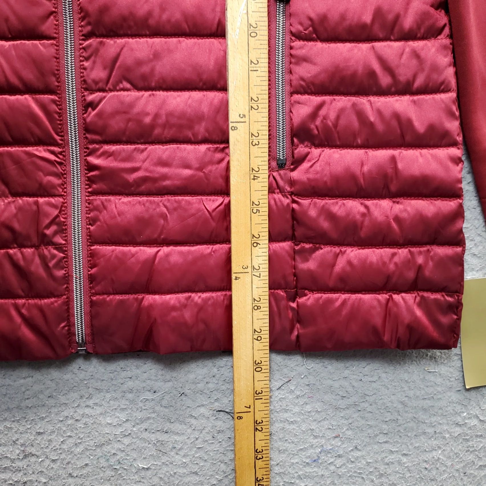 CO Laurier & Co Puffer Jacket Women M Dark Red Quilted Hooded Outdoor Full Zip Shirt? Size M / US 6-8 / IT 42-44 - 5 Thumbnail