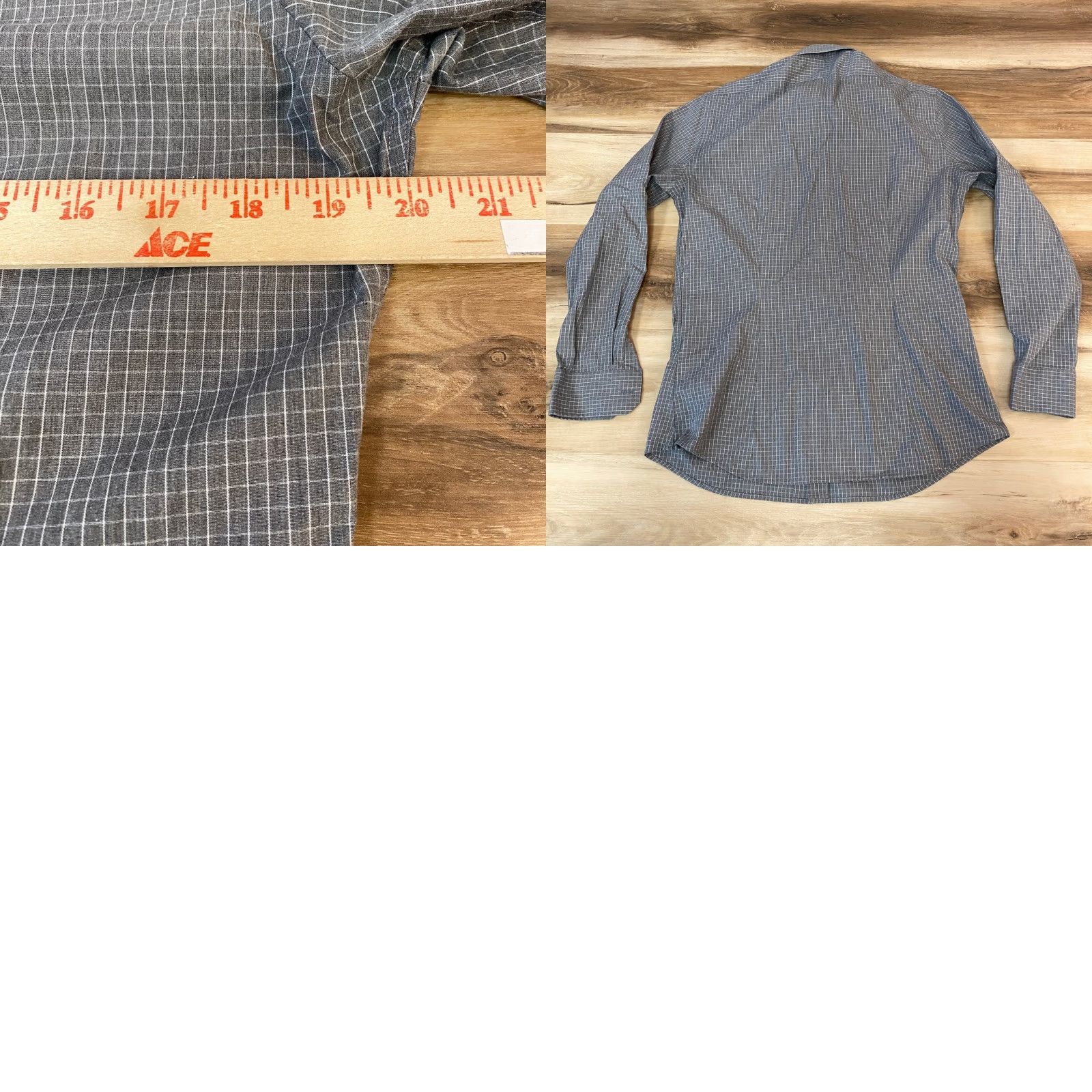 Banana Republic Banana Republic Mens Small Athletic Fit Dress Shirt Wrinkle Resistant Grid Check Size 36R - 8 Thumbnail
