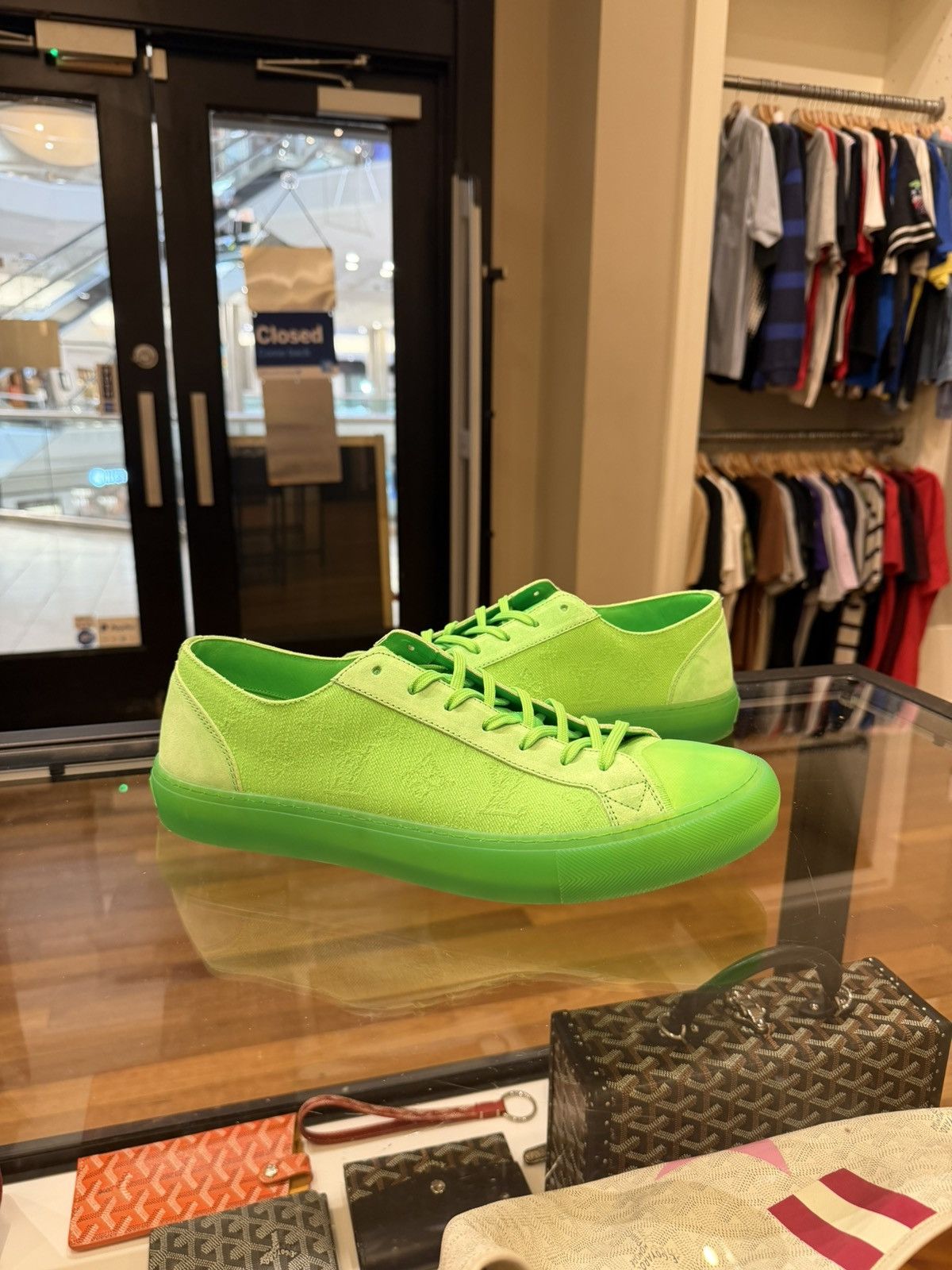 Louis Vuitton Louis Vuitton Tattoo Canvas Sneakers Low - Neon Green Size US 12 / EU 45 - 1 Thumbnail