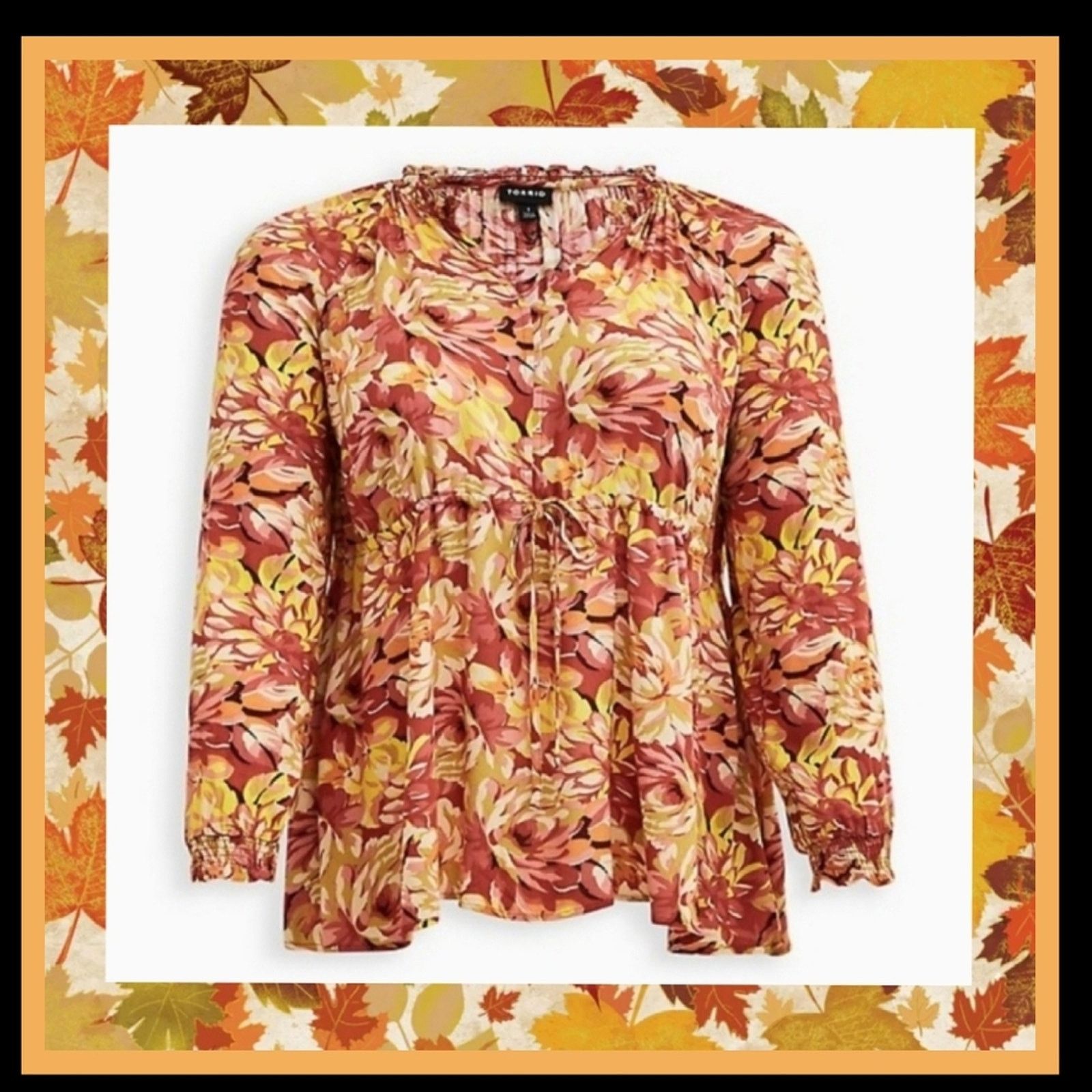 Torrid TORRID ☆ AUTUMN COLORS ☆ TAJ NECK BLOUSE 5x ☆ NWT Size 4XL / US 24-26 - 1 Thumbnail