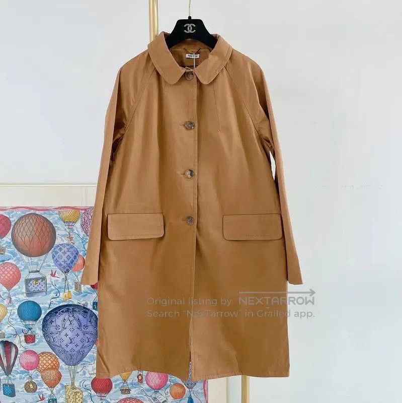 Miu Miu Miu Miu Women's Gray Cotton Jacket for Spring . Size L / US 10 / IT 46 - 1 Thumbnail