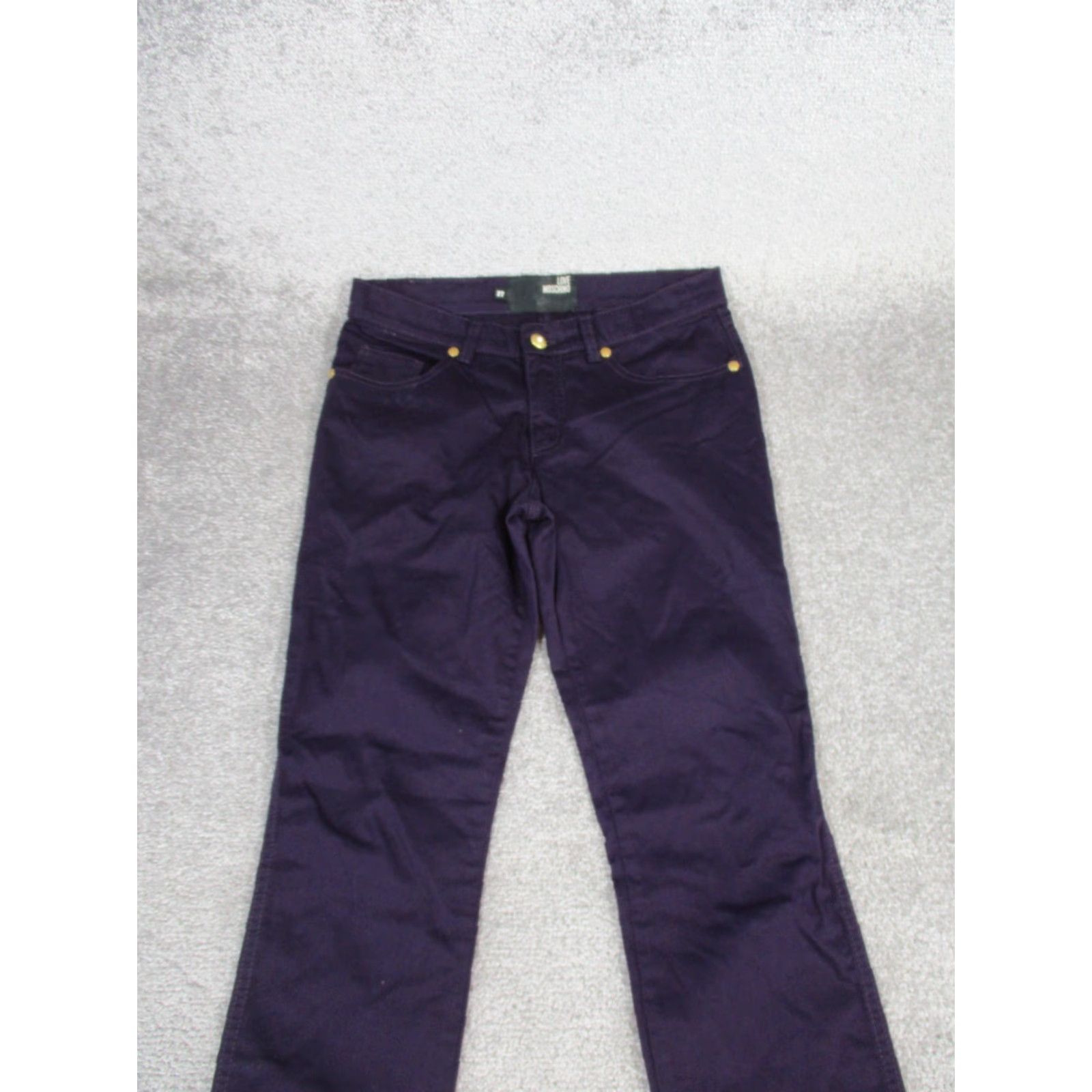 Moschino VINTAGE Love Moschino Pants Womens 27 Dark Purple Cotton Slim Straight * Size 27" / US 4 / IT 40 - 3 Thumbnail
