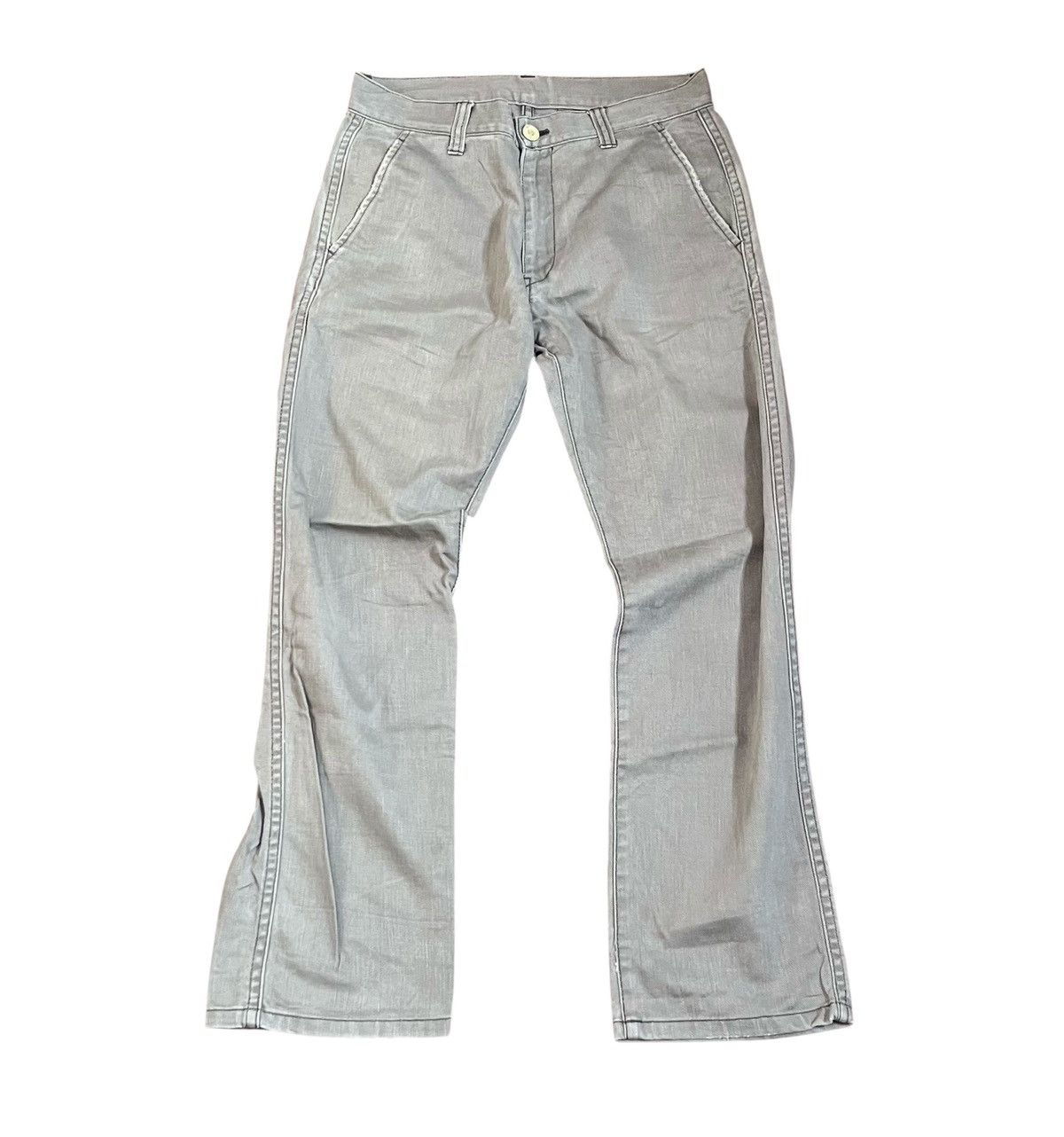 Comme des Garcons Cdg homme AD2005 washed grey flared trousers Size US 29 - 1 Thumbnail