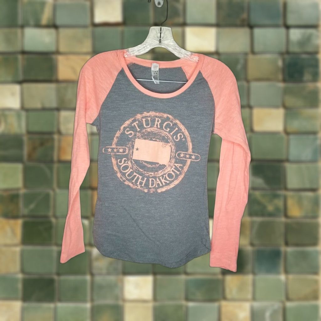 Pinko Salt Creek Women's T-Shirt Long Sleeve Sturgis South Dakota Pink Gray Small Size S / US 4 / IT 40 - 1 Thumbnail