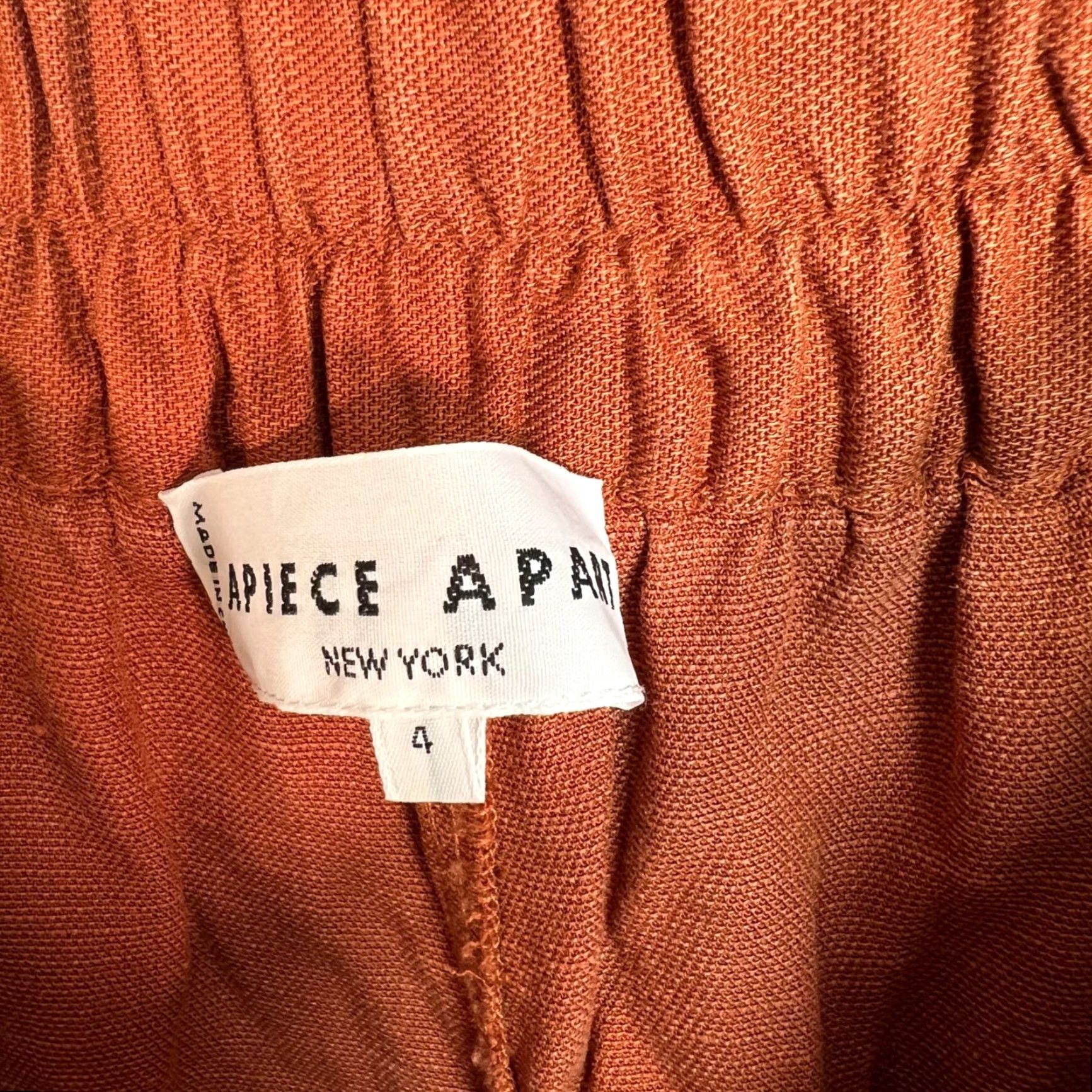 Apiece Apart Apiece Apart Rust Orange Tapered Pants Size 4 Linen Blend Pleated Drawstring Size 27" / US 4 / IT 40 - 3 Thumbnail