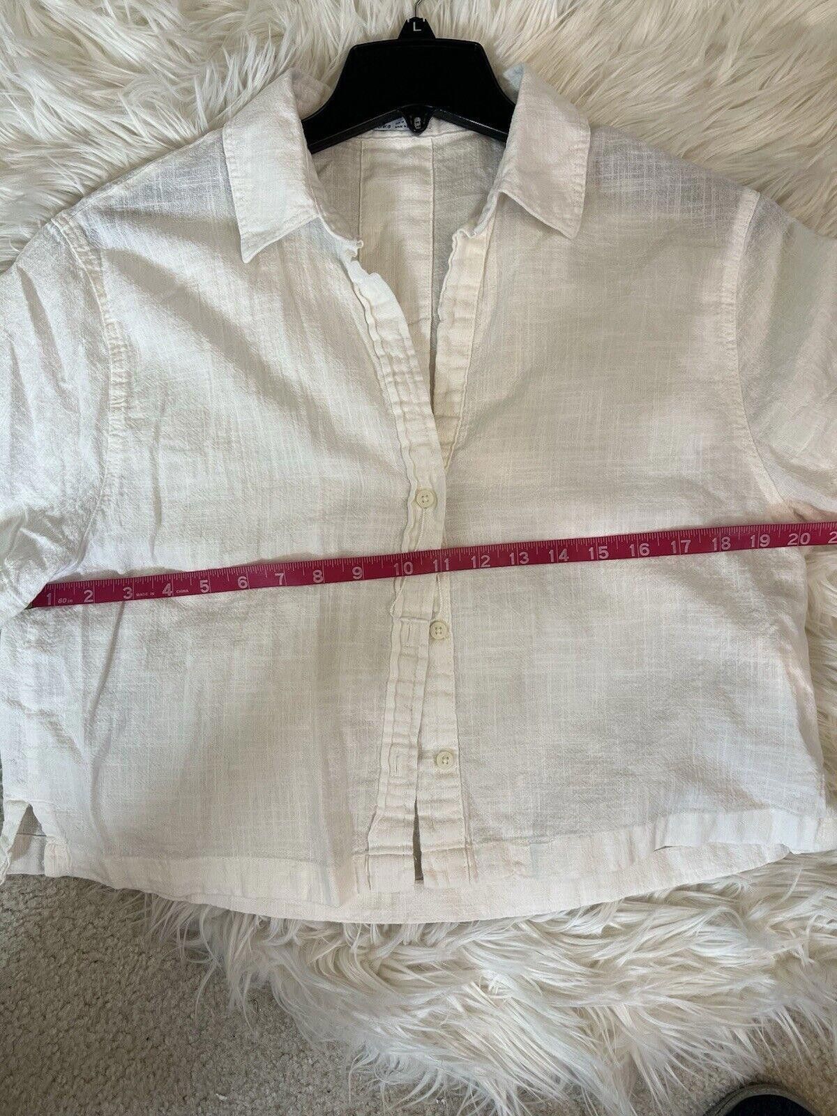 Bershka Bershka Short Sleeve Rustic Textured Crop 100 Cotton Size M / US 6-8 / IT 42-44 - 4 Thumbnail