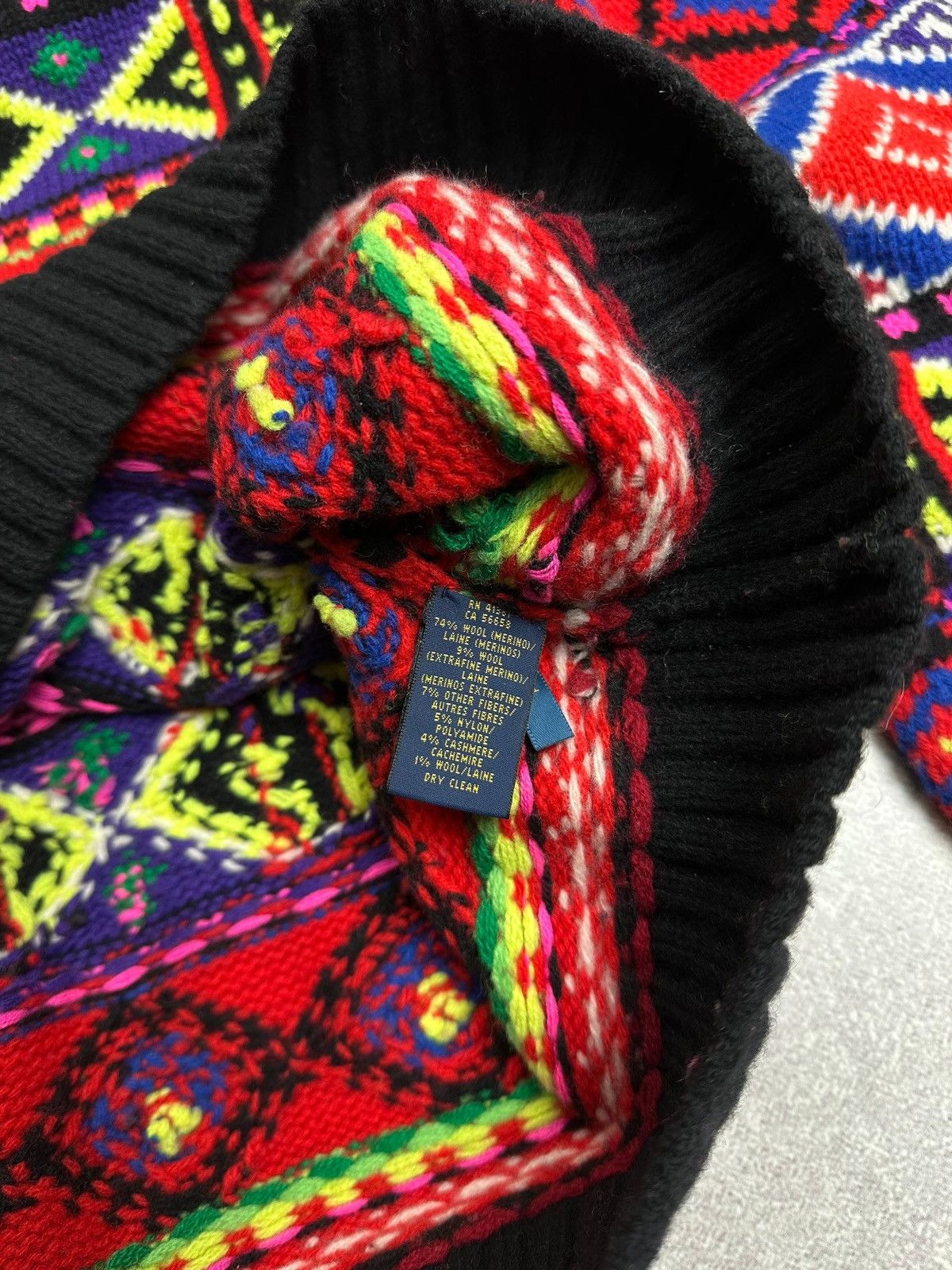 Polo Ralph Lauren Vintage Polo Ralph Lauren RRL Abstract Coogi Style Sweater Size US XL / EU 56 / 4 - 4 Thumbnail