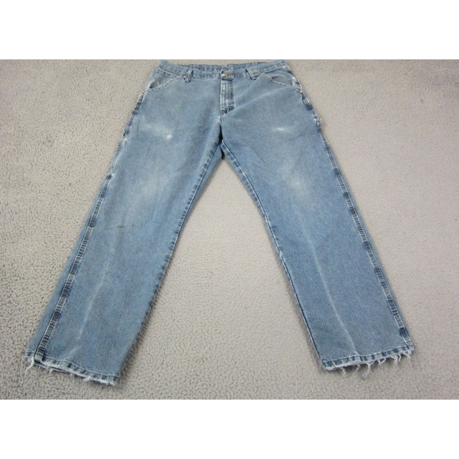 Wrangler VINTAGE Wrangler Jeans Mens Regular Five Star Premium Denim 34 x 30 Blue Y2K 90s Workwear Baggy Carpenter Straight Pants Size US 34 / EU 50 - 6 Thumbnail