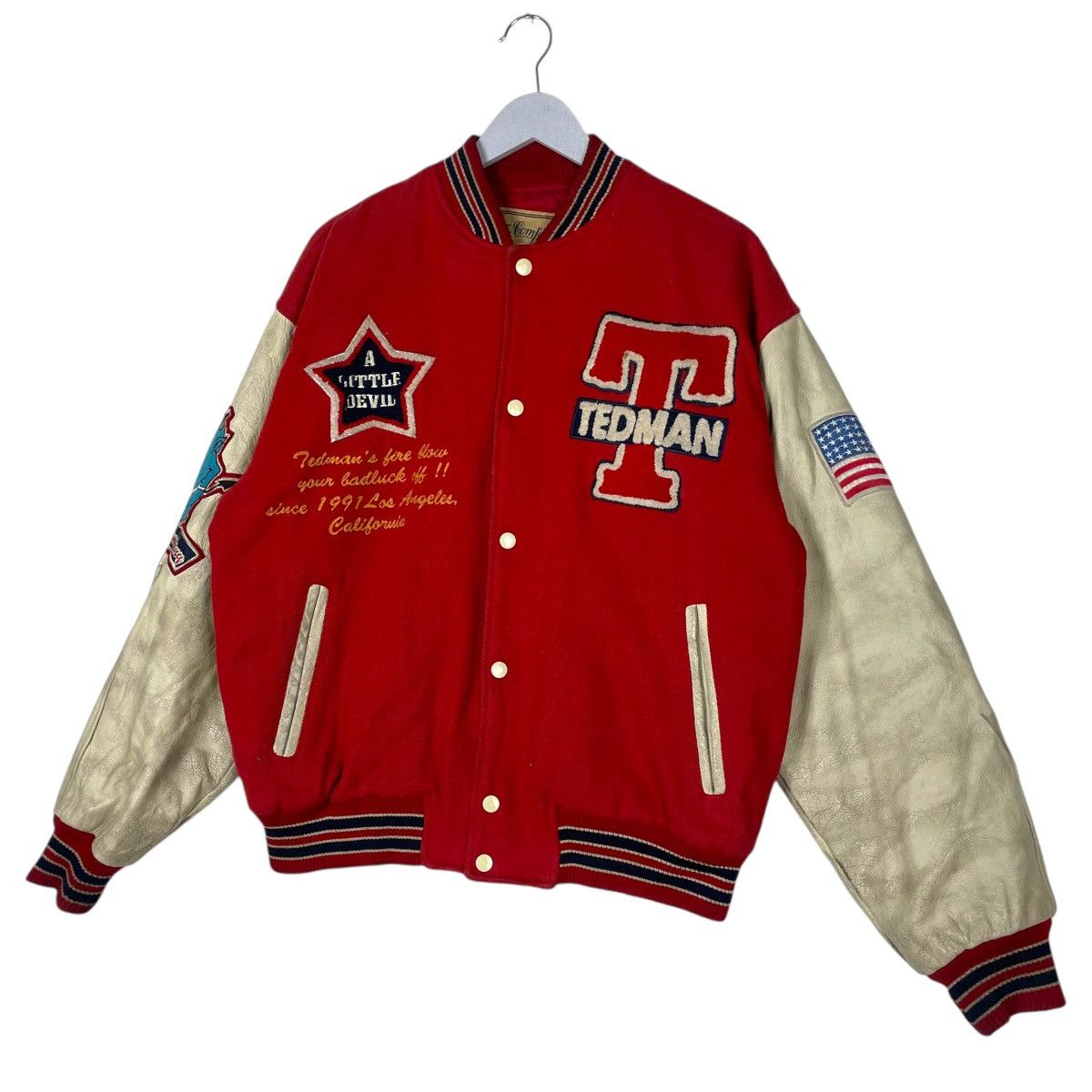 Tedman × Vintage 💥 90s TED COMPANY SPORT VARSITY JACKET BIG LOGO Size US XL / EU 56 / 4 - 3 Thumbnail