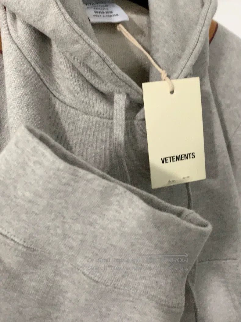 Vetements Vetements Grey Hooded Sweatshirt Size US XS / EU 42 / 0 - 5 Thumbnail