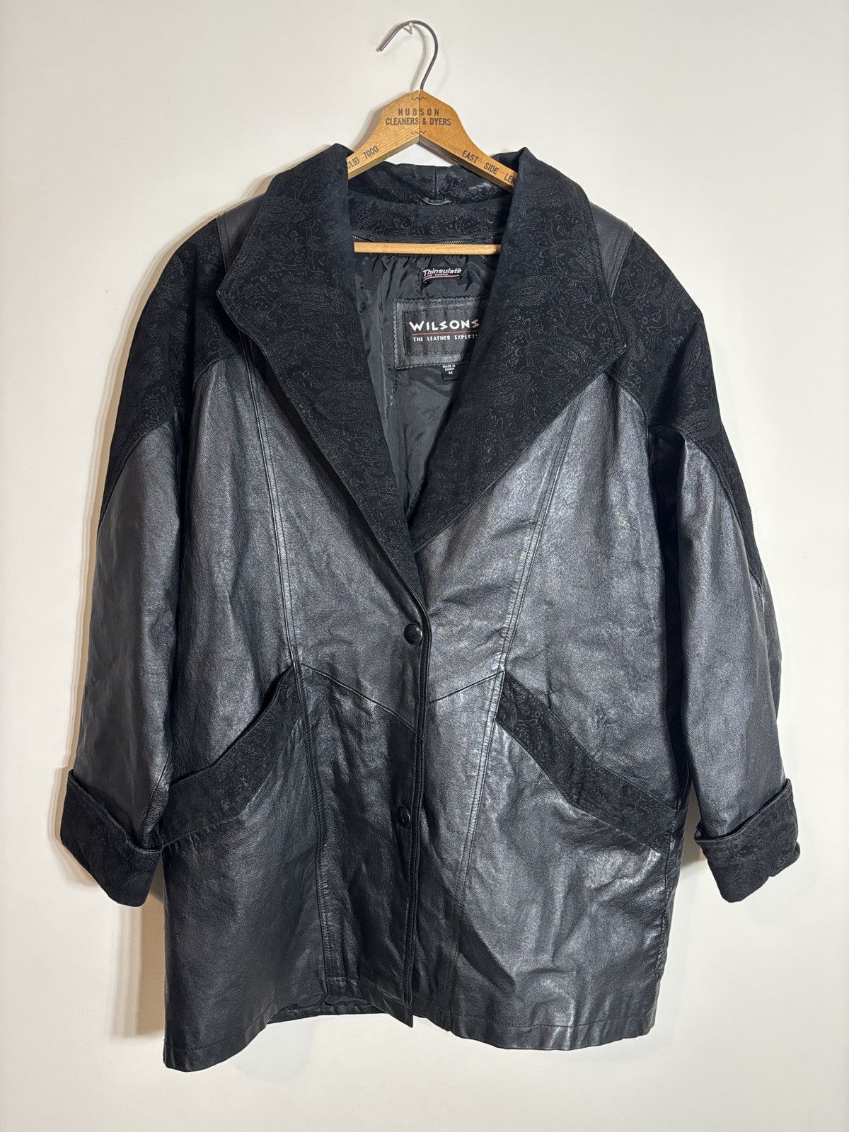 Wilsons Leather Vintage Wilson Thinsulate Leather Jacket Embossed Suede M Size M / US 6-8 / IT 42-44 - 1 Thumbnail