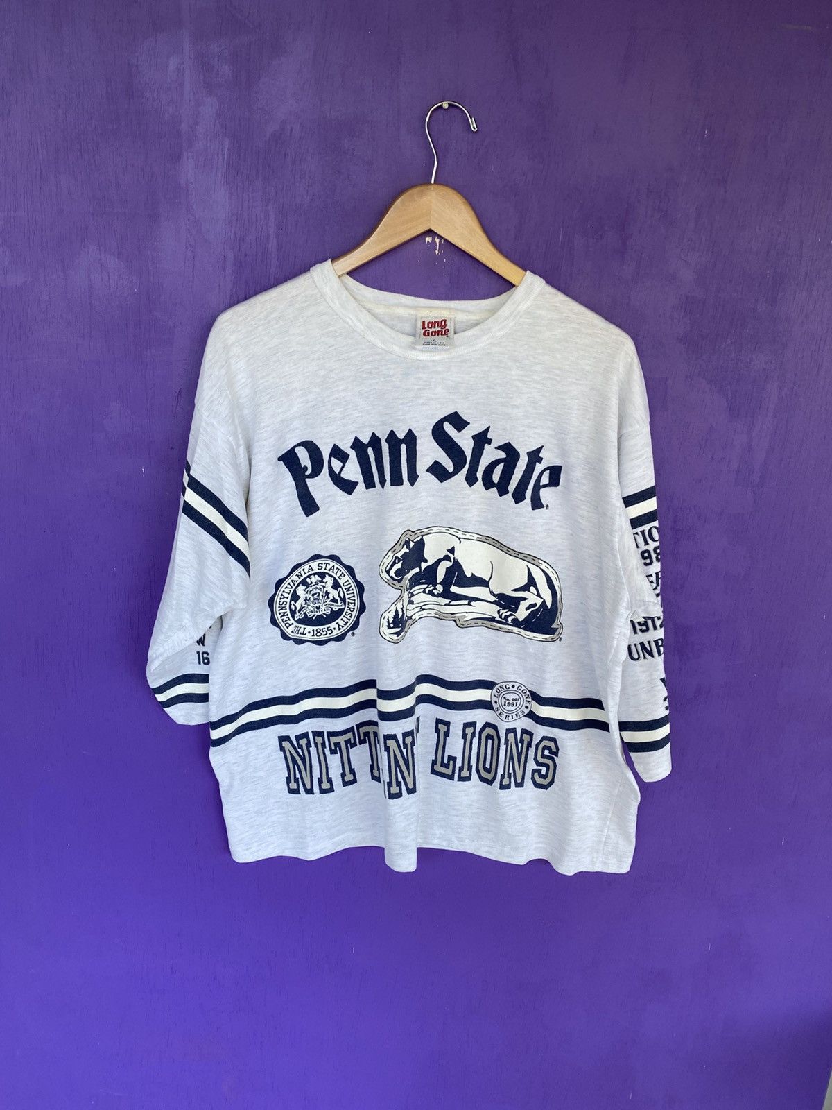 Vintage 90s long gone Penn state Nittany lions AOP t-shirt