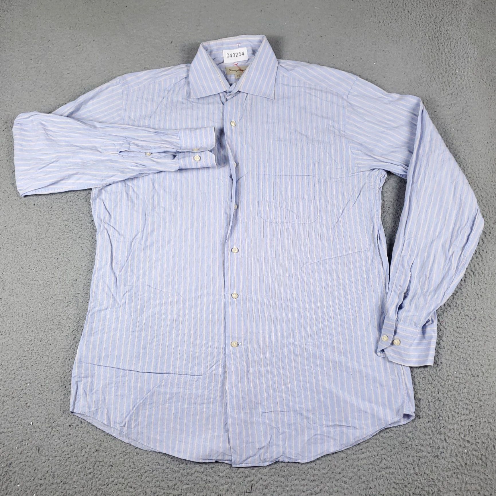 Tommy Bahama TOMMY BAHAMA Men's Dress Shirt 15.5 Blue Striped Long Sleeve Button-Up Cotton Size 40R - 2 Thumbnail