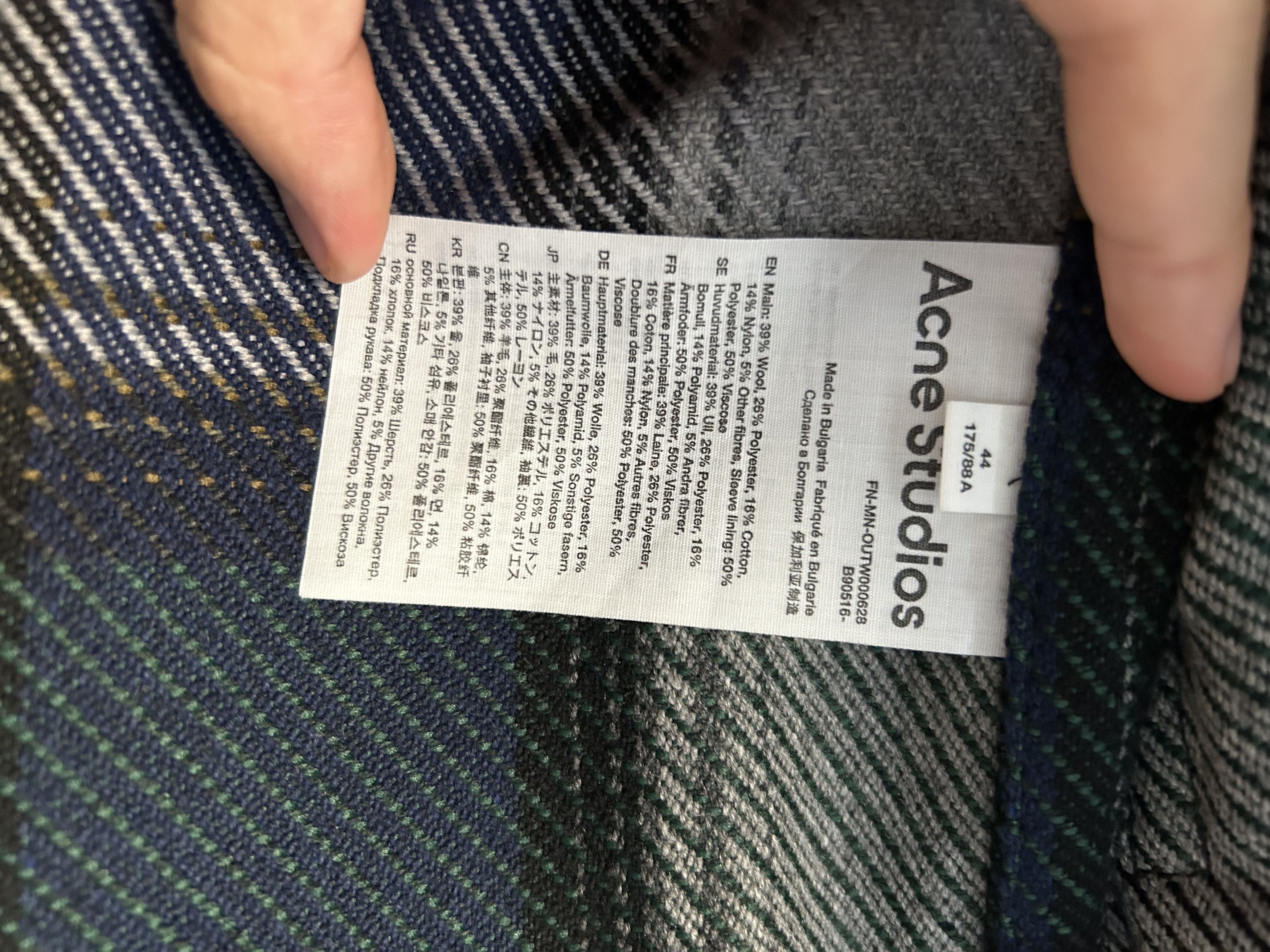 Acne Studios Acne Studios Navy & Grey Check Shirt Jacket Size US S / EU 44-46 / 1 - 4 Thumbnail