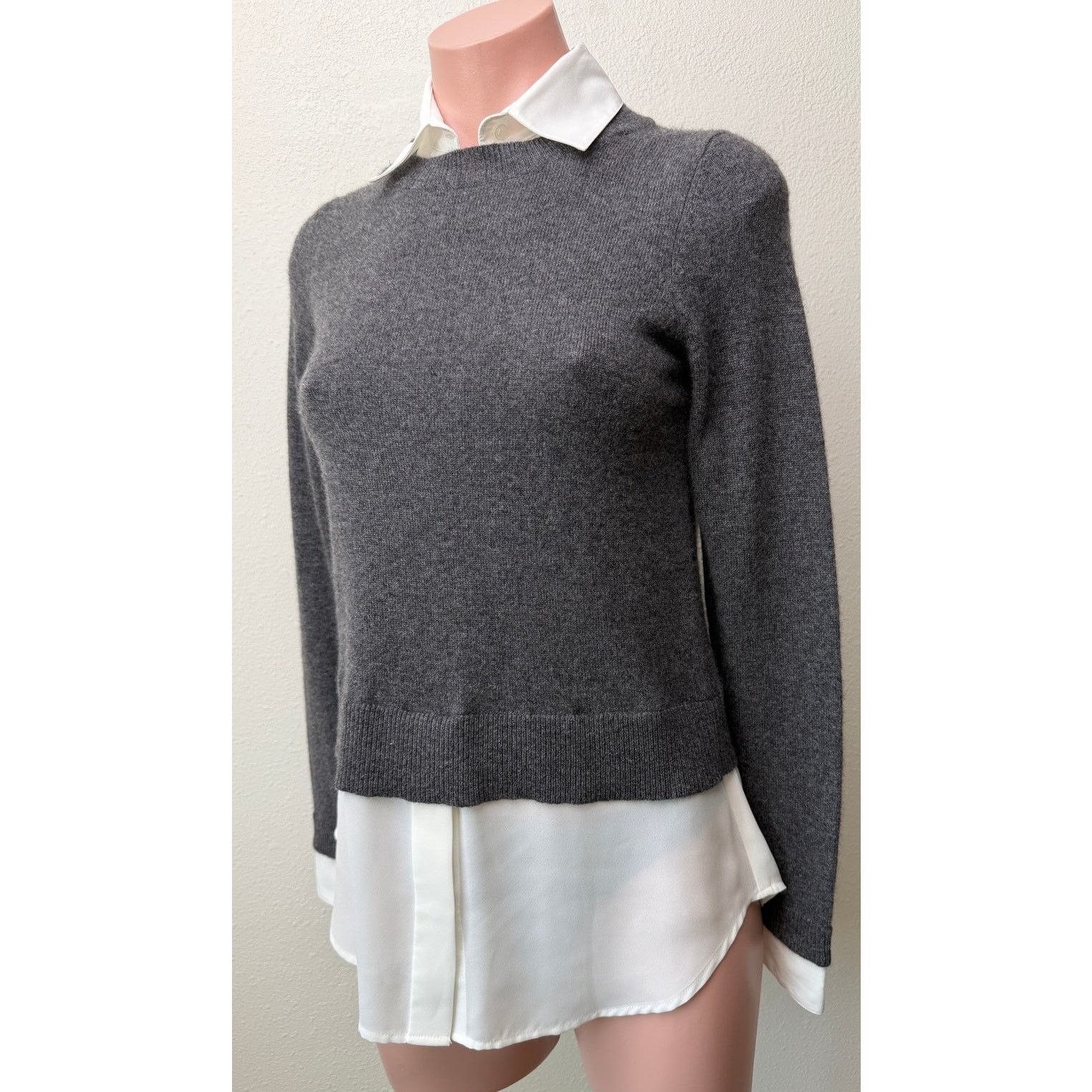 Other Gray White Layered Sweater Shirt XS Size XS / US 0-2 / IT 36-38 - 2 Thumbnail