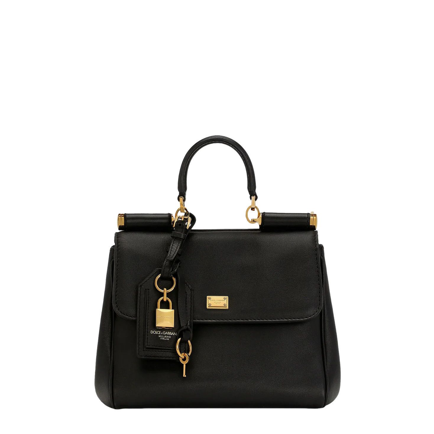 DOLCE&GABBANA My Sicily Black Leather Shoulder Bag New & Aut