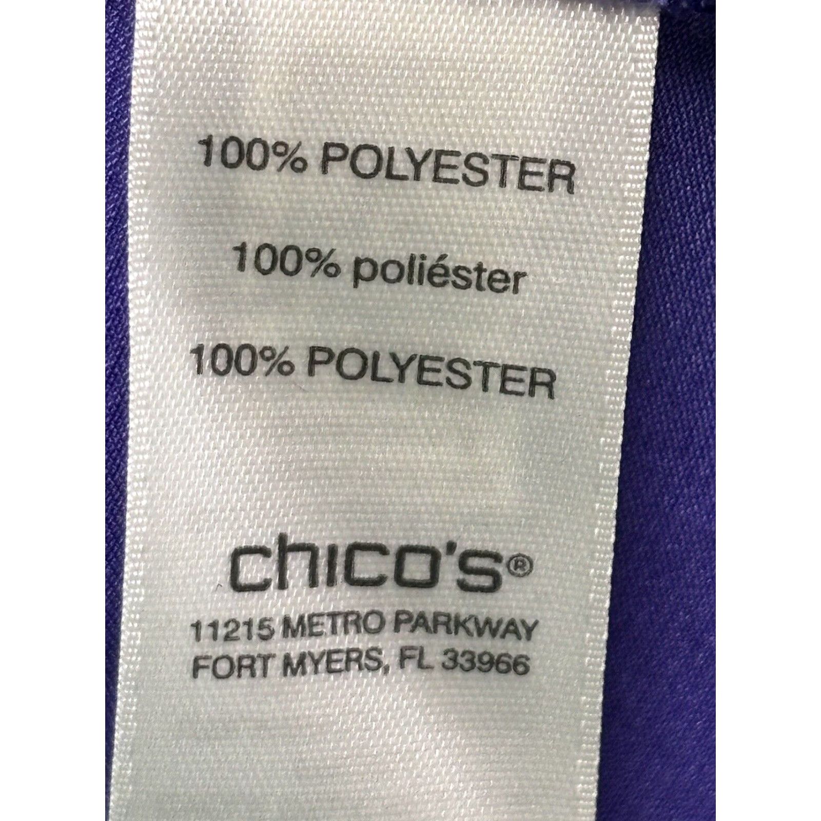 Vintage Chicos Lightweight Blouse Top Sz 3 US X-Large Purple Half Roll Tab Sleeve Polyester Sleeve Roll Tab Lightweight Blouse Chicos Size XL / US 12-14 / IT 48-50 - 7 Thumbnail