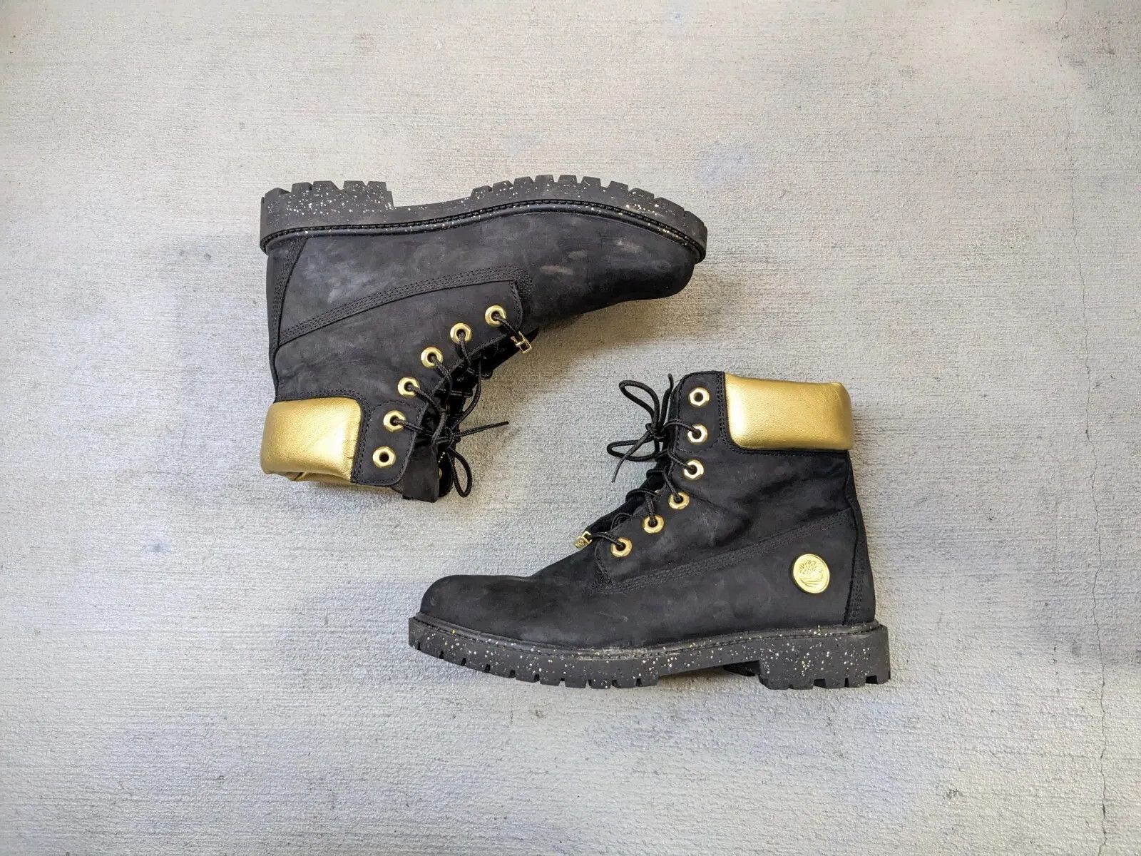 Timberland Women's Timberland Boots Black Suede Gold 8 Leather Rubber Size US 8 / IT 38 - 1 Thumbnail