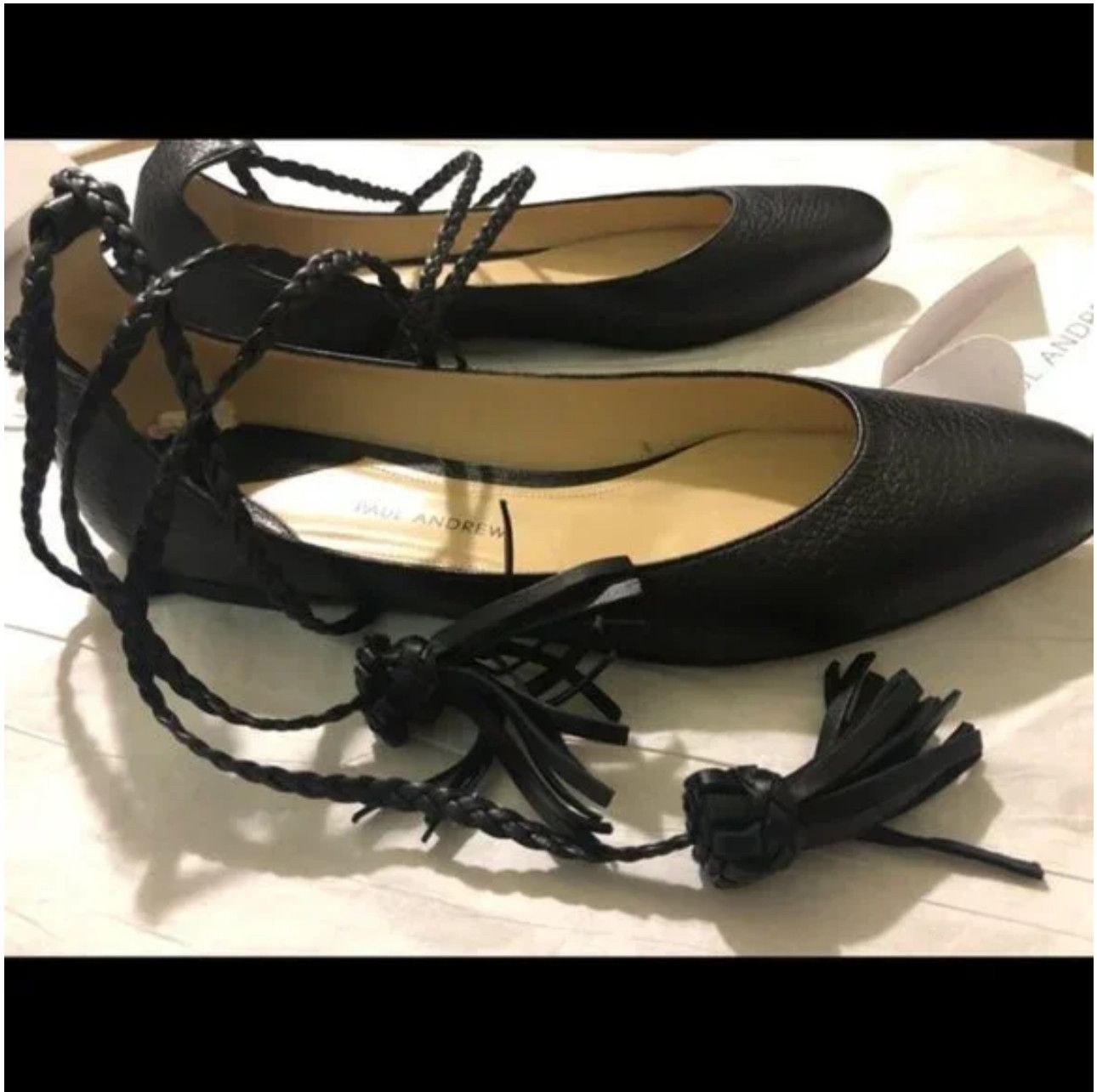 Paul Andrew Paul Andrew Wrap Tassel Ballerina Flats Black Size US 10 / IT 40 - 6 Thumbnail