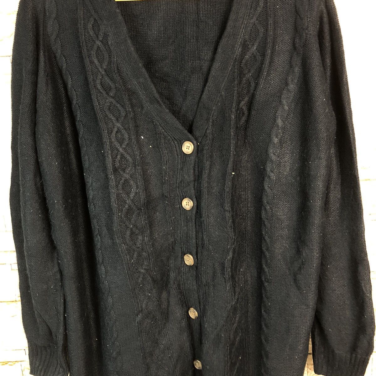Vintage Japanese Brand Dark Blue Cardigan Knitwear #A684 Size US XL / EU 56 / 4 - 9 Thumbnail