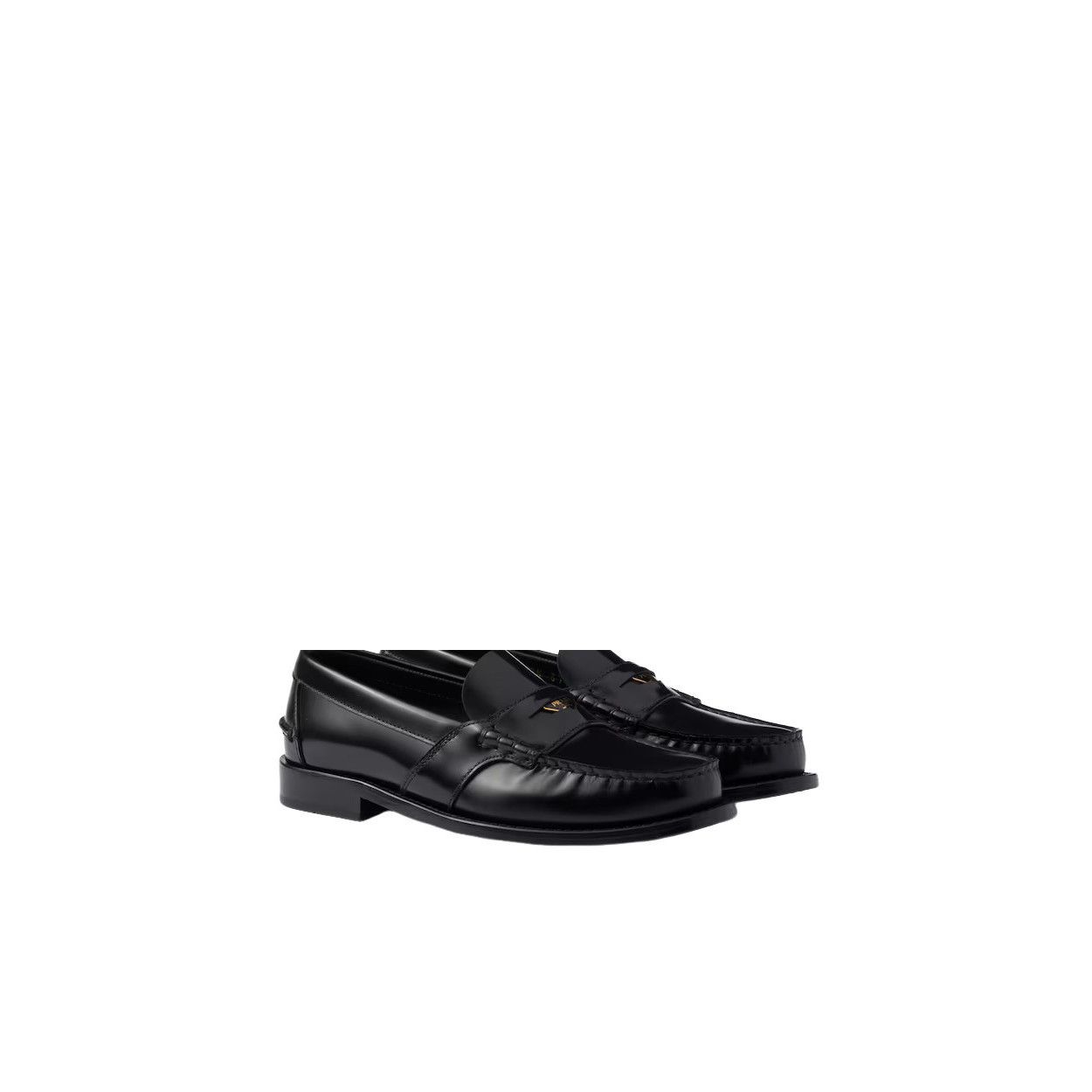 Prada PRADA $1250 Black Brushed Leather Loafers New And Authentic Size US 10 / IT 40 - 2 Thumbnail