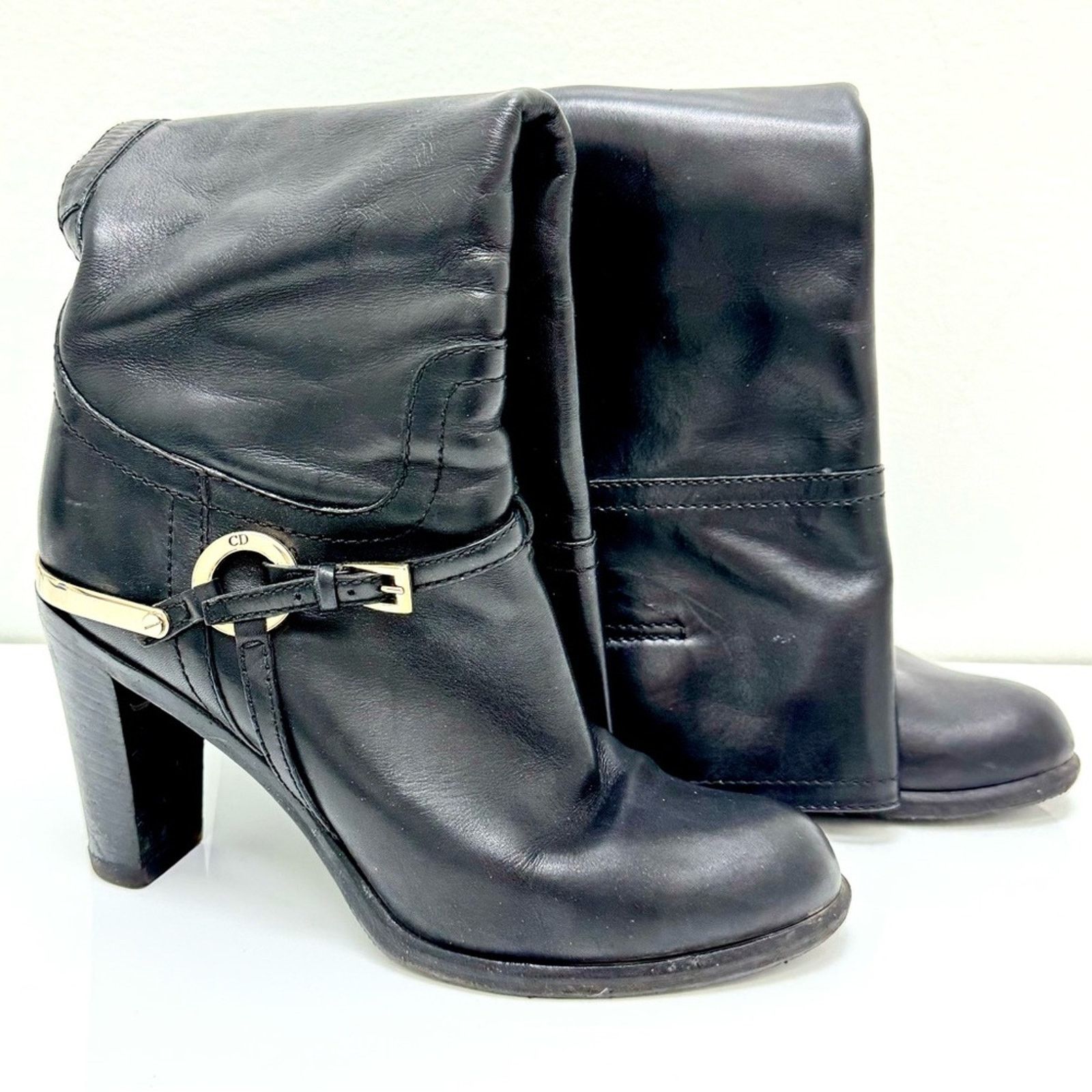 Dior Christian Dior Black Leather Boots, size 37 Size US 7 / IT 37 - 1 Thumbnail