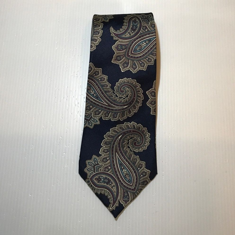 Other Scott Foster Blue Paisley Silk Classic Wide Men Necktie Size ONE SIZE - 1 Thumbnail